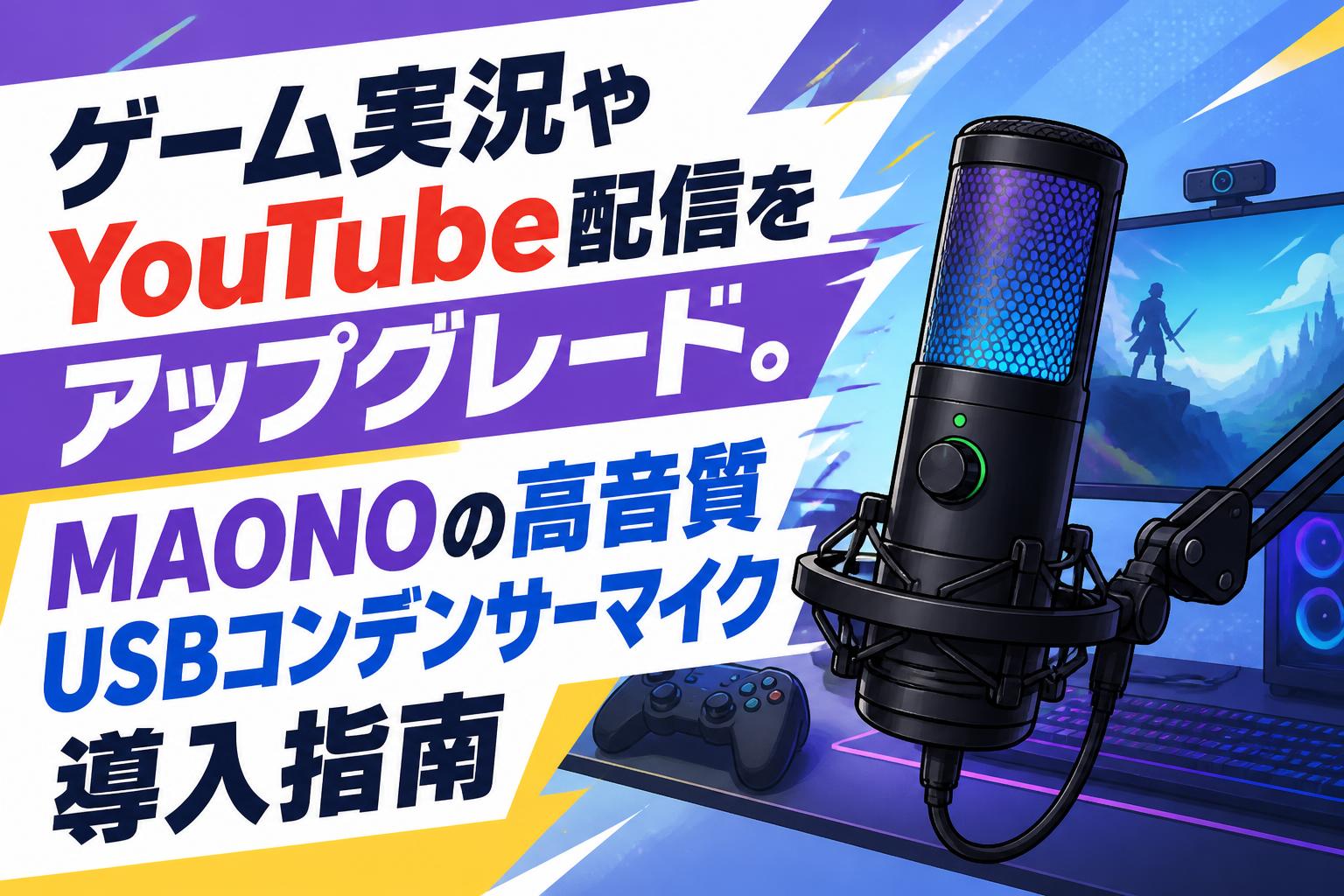 【完全新品】コンデンサーマイク ゲーム実況・YouTube・録音などなど ゲーム実況やYouTube配信をアップグレード。MAONOの高音質USB