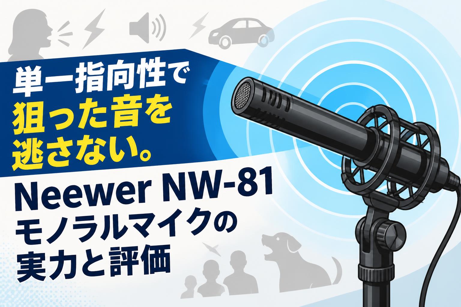単一指向性で狙った音を逃さない。Neewer NW-81モノラルマイクの実力と