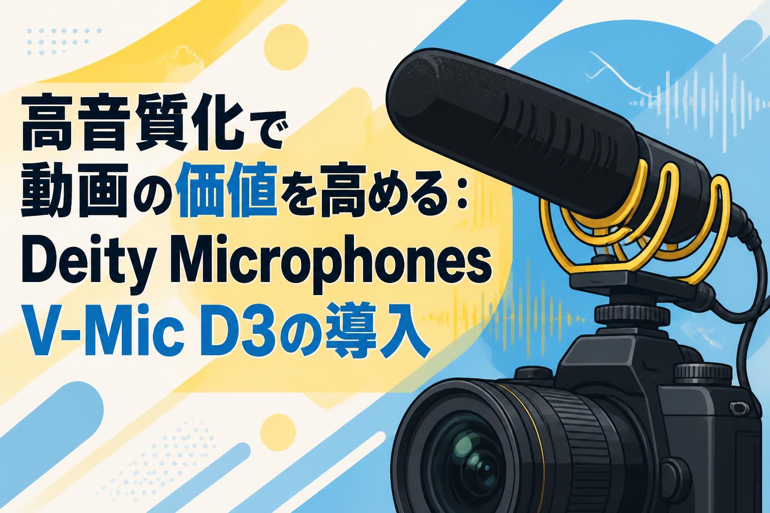 高音質化で動画の価値を高める：Deity Microphones V-Mic D3の導入
