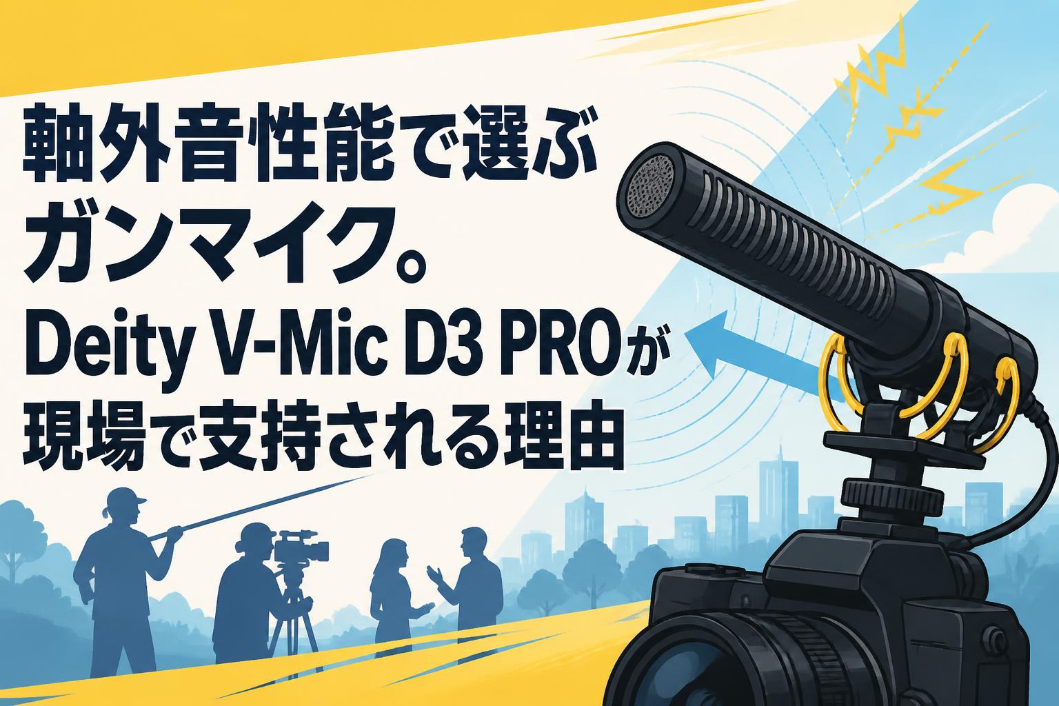 追加検討中 miさん専用 軸外音性能で選ぶガンマイク。Deity V-Mic D3 PROが現場で支持される