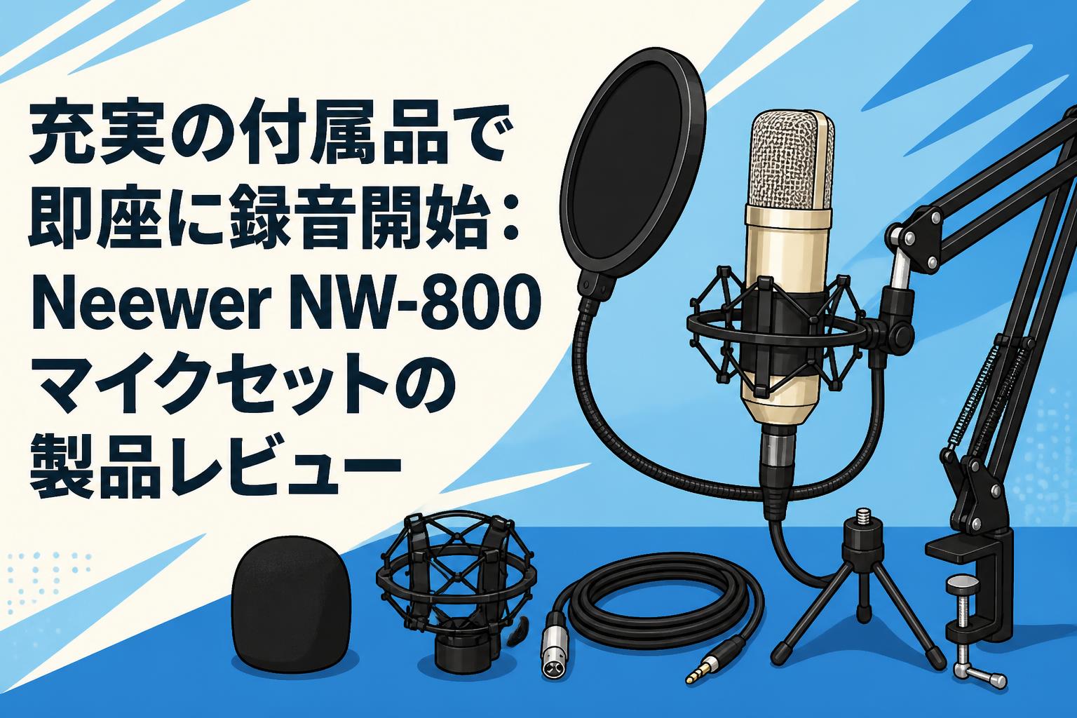 マイク 充実の付属品で即座に録音開始：Neewer NW-800マイクセットの製品