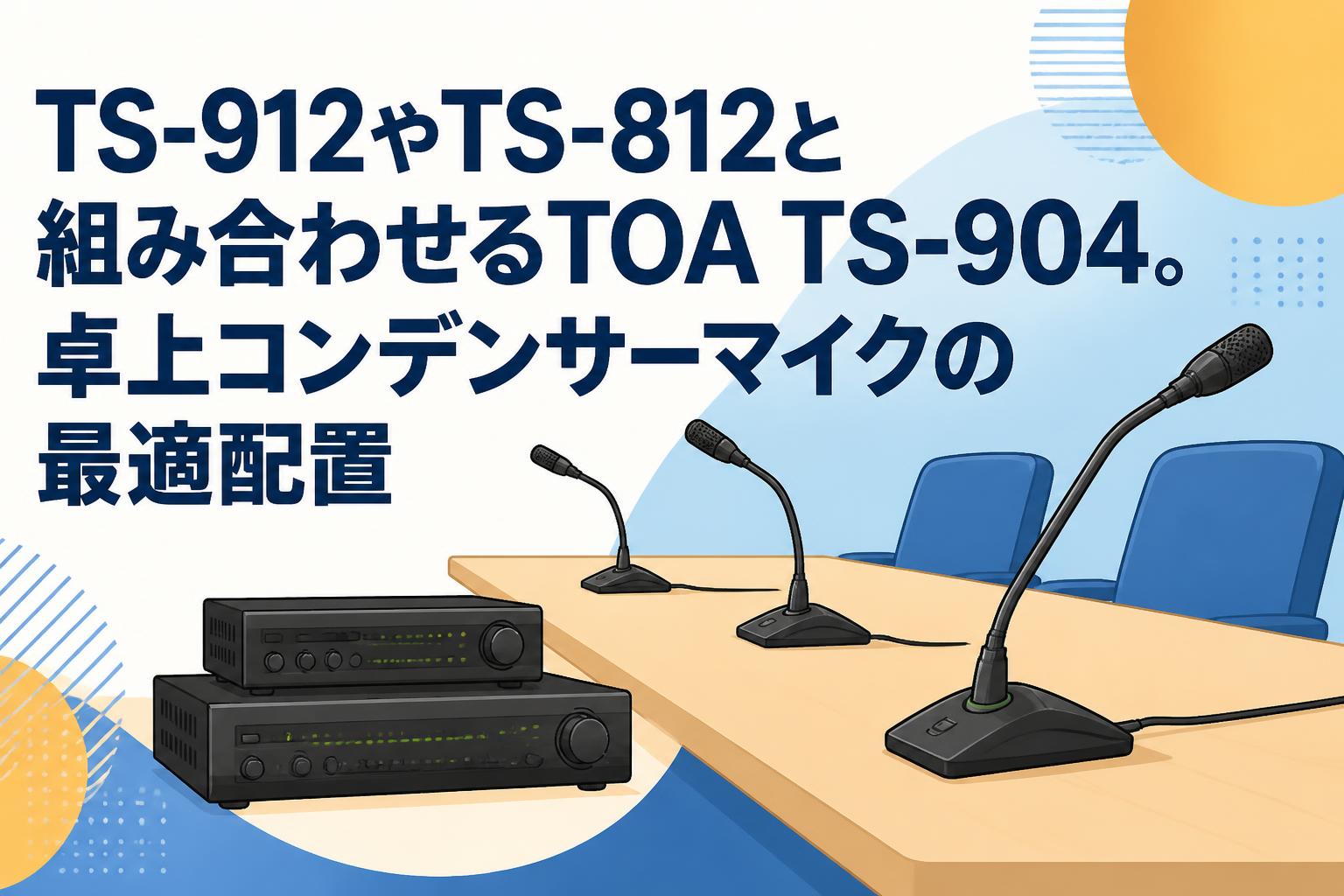 TS-912やTS-812と組み合わせるTOA TS-904。卓上コンデンサーマイクの