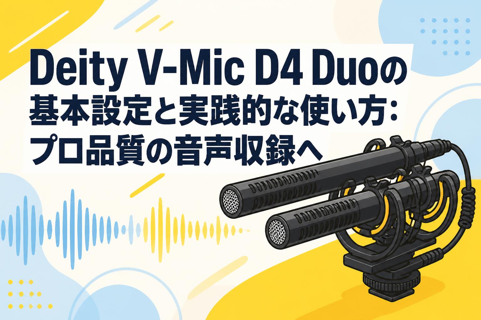 Deity V-Mic D4 Duoの基本設定と実践的な使い方：プロ品質の音声収録へ