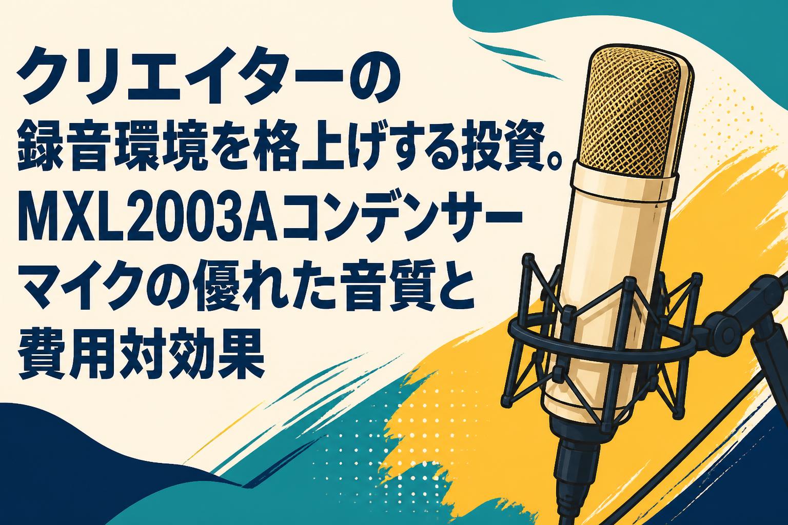 クリエイターの録音環境を格上げする投資。MXL2003Aコンデンサーマイク