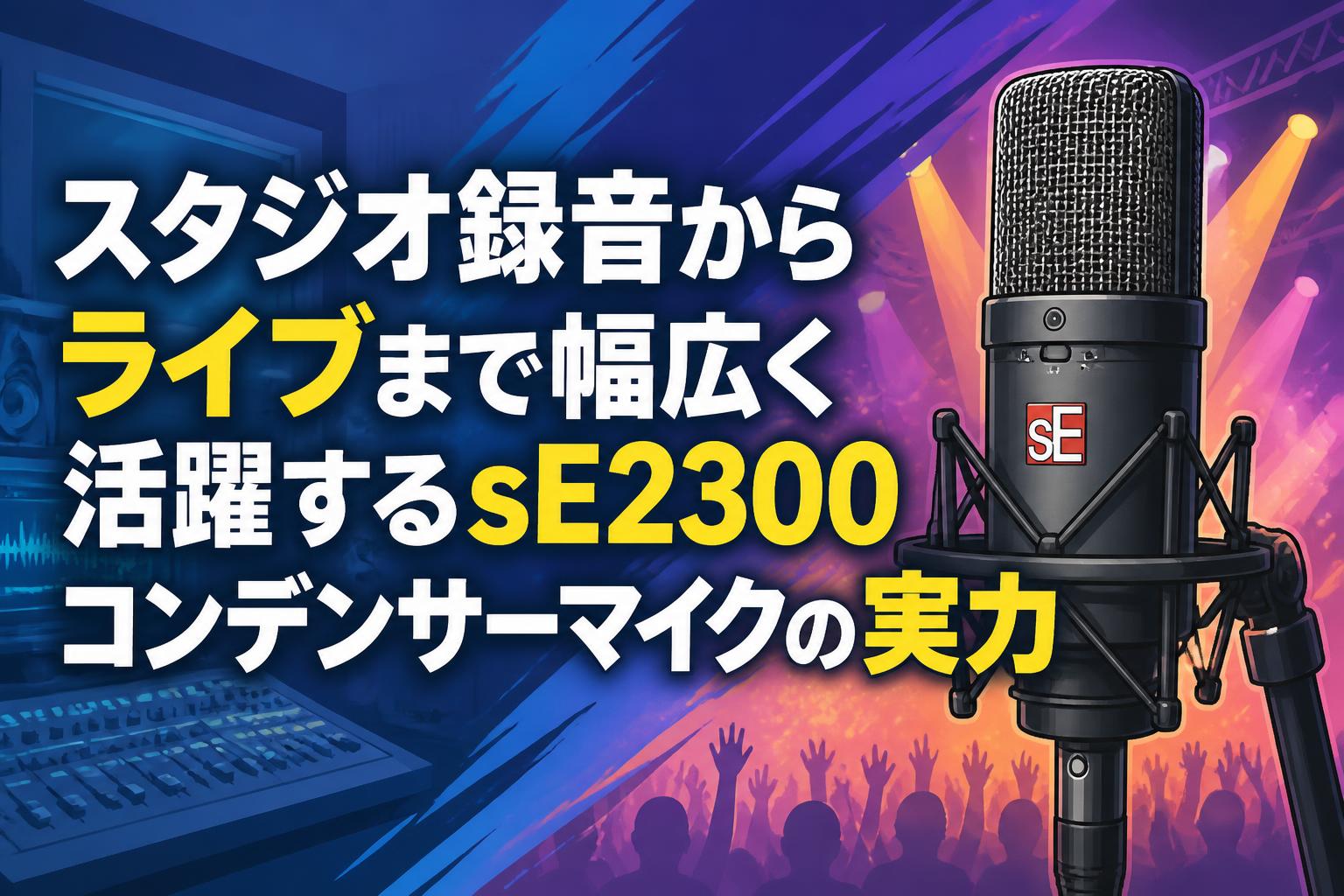 スタジオ録音からライブまで幅広く活躍するsE2300コンデンサーマイクの