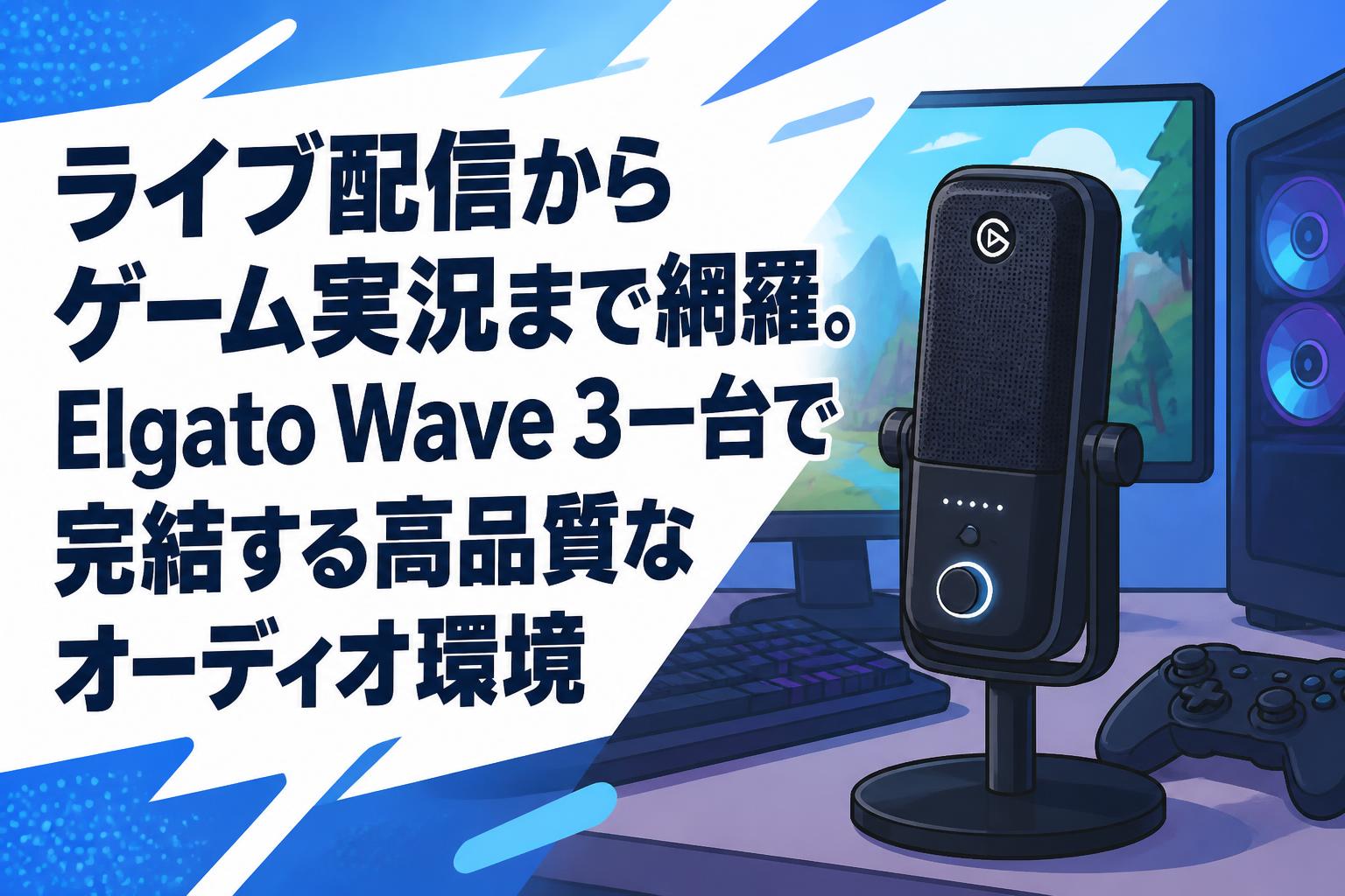 ライブ配信からゲーム実況まで網羅。Elgato Wave 3一台で完結する高