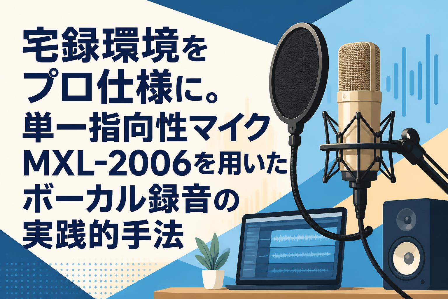 宅録環境をプロ仕様に。単一指向性マイクMXL-2006を用いたボーカル録音