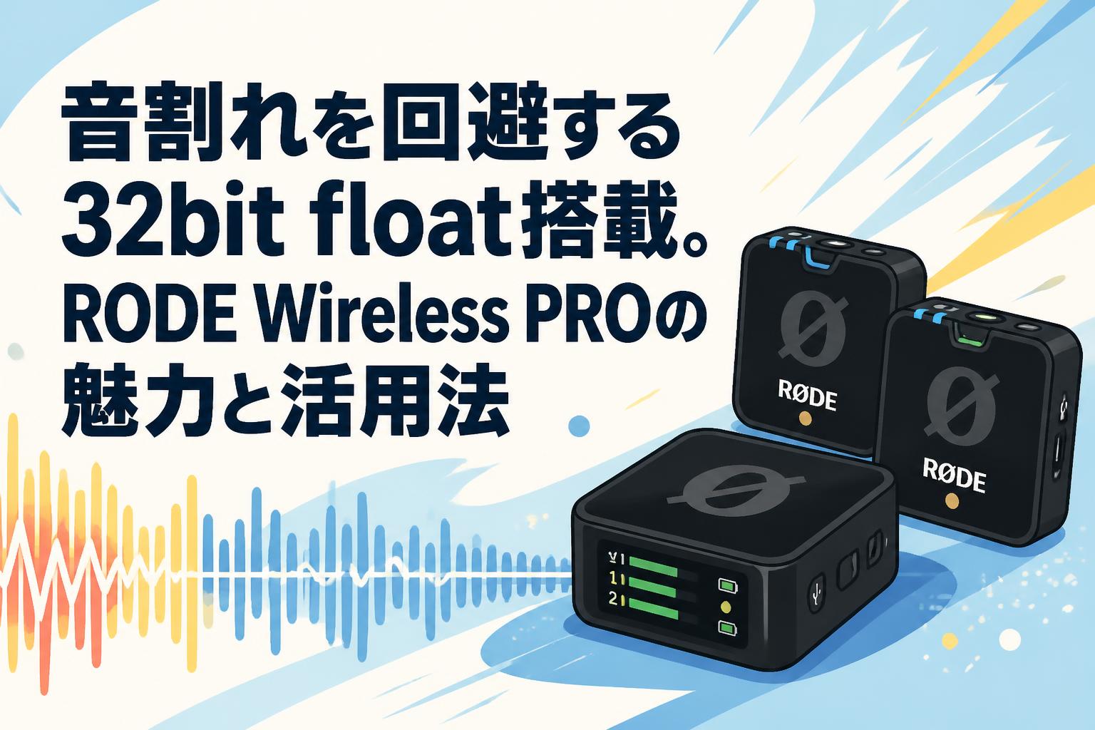 音割れを回避する32bit float搭載。RODE Wireless PROの魅力と活用法