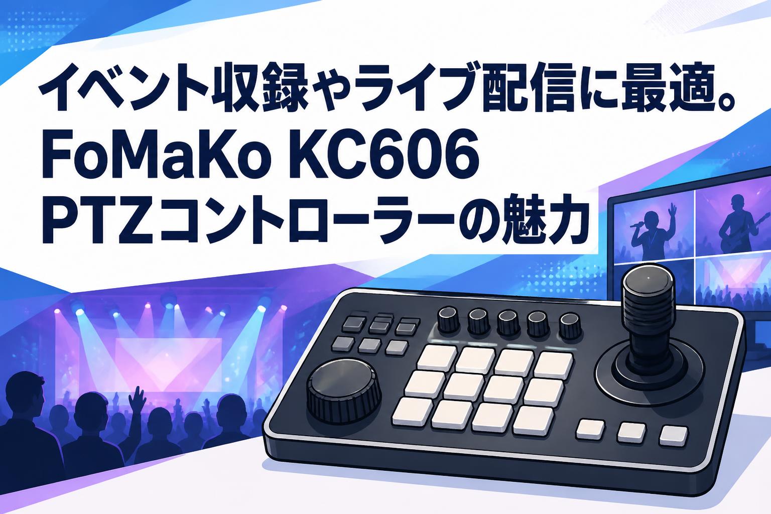 イベント収録やライブ配信に最適。FoMaKo KC606 PTZコントローラーの
