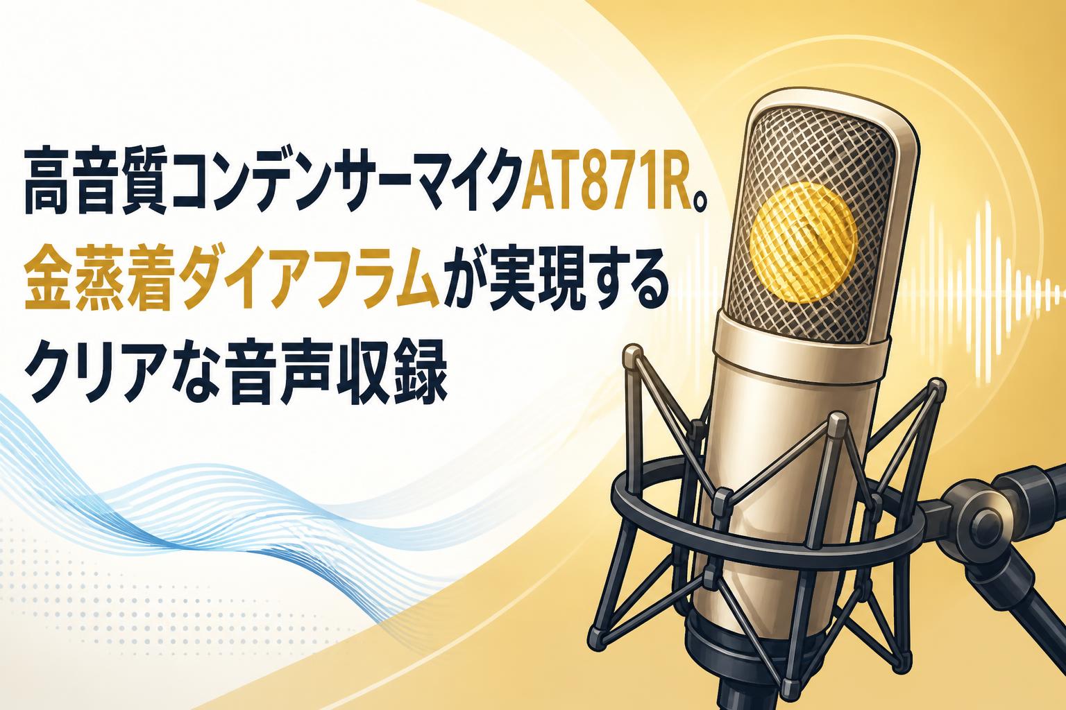 高音質コンデンサーマイクAT871R。金蒸着ダイアフラムが実現するクリア
