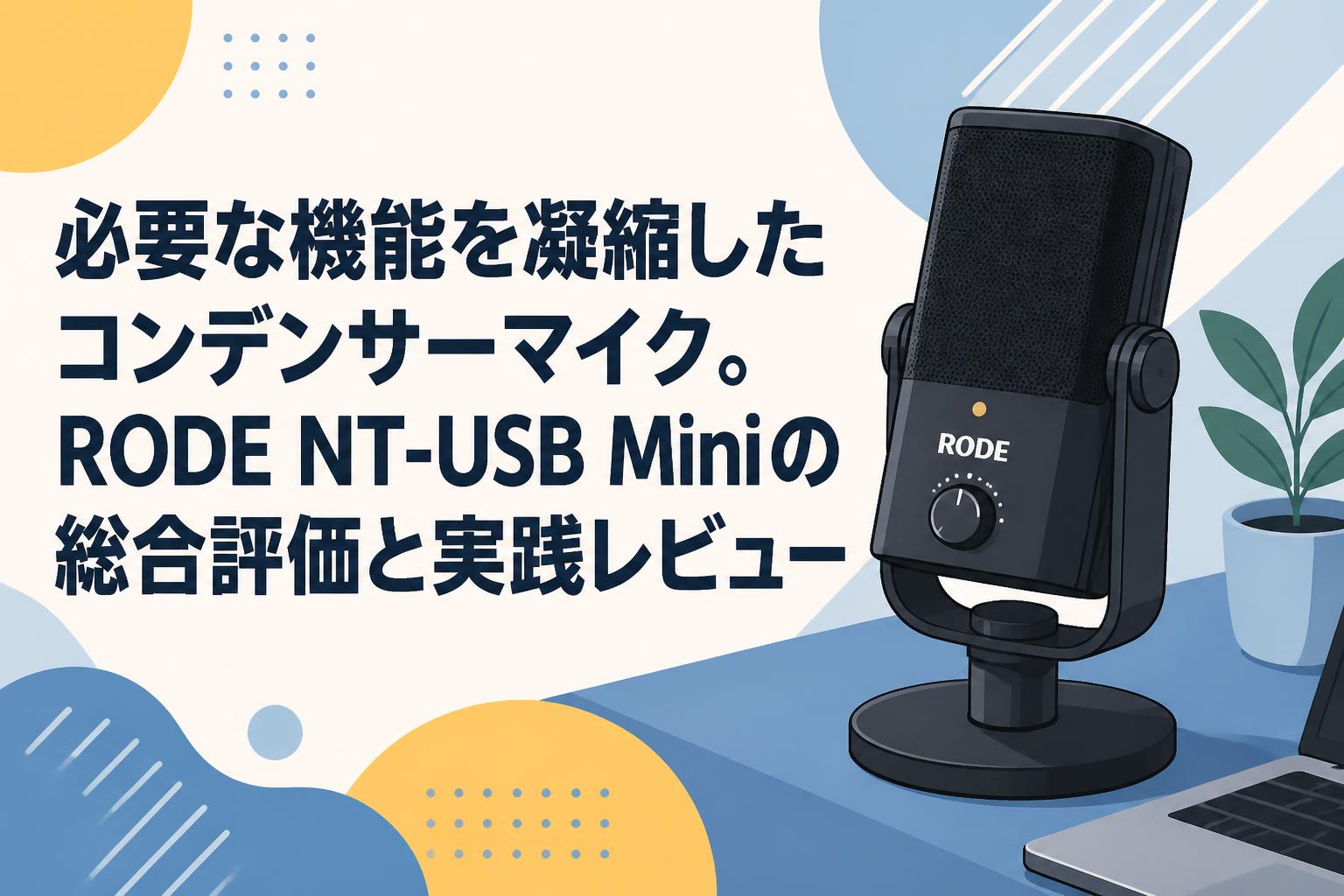 必要な機能を凝縮したコンデンサーマイク。RODE NT-USB Miniの総合評価