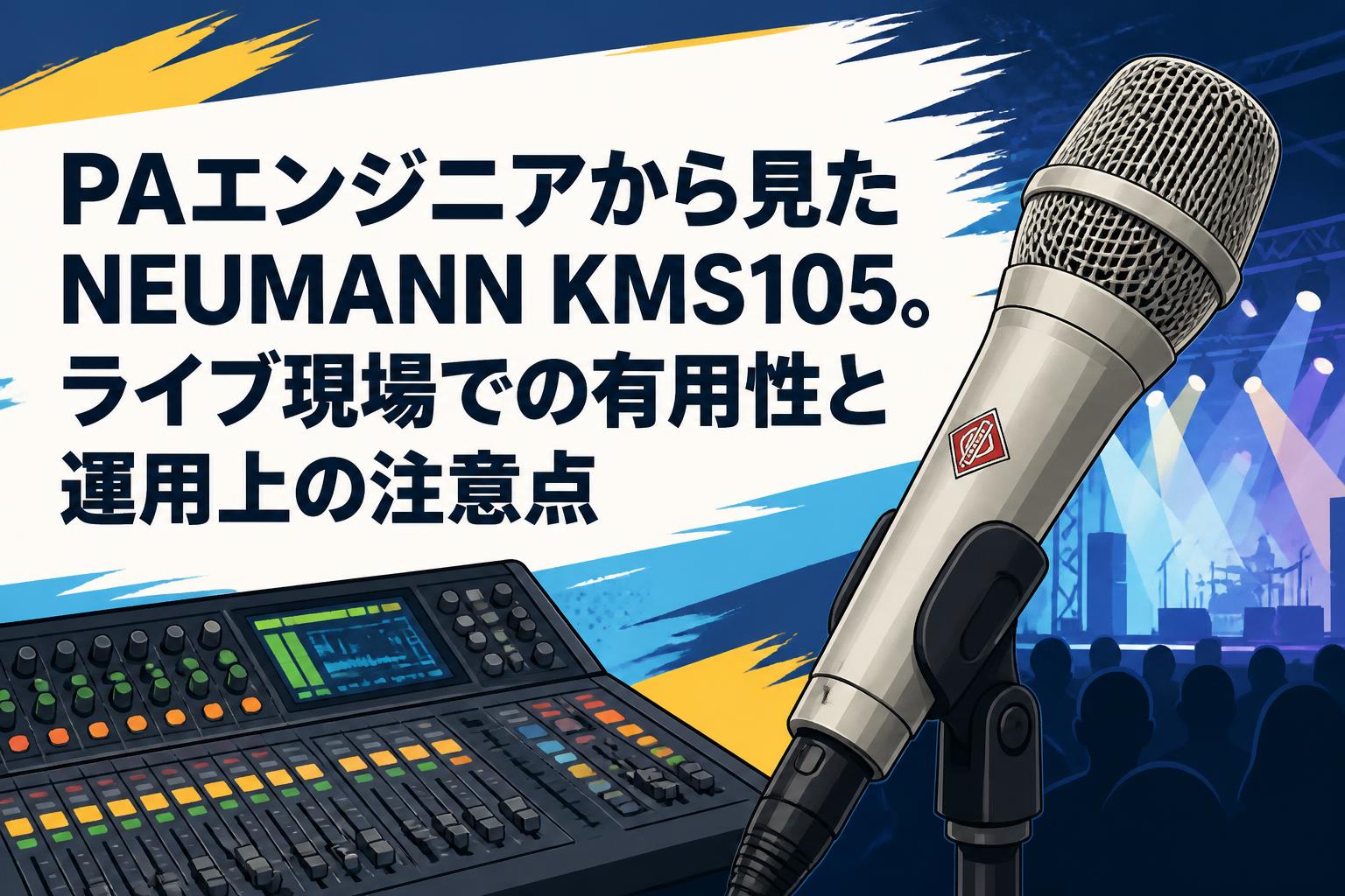 配信機器・PA機器・レコーディング機器 Neumann KMS105 BK PAエンジニアから見たNEUMANN KMS105。ライブ現場での有用性と運用上の