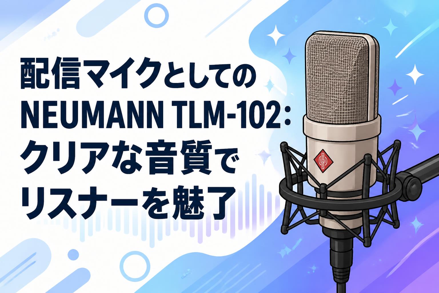 配信機器・PA機器・レコーディング機器 Neumann TLM 102 配信マイクとしてのNEUMANN TLM-102：クリアな音質でリスナーを魅了