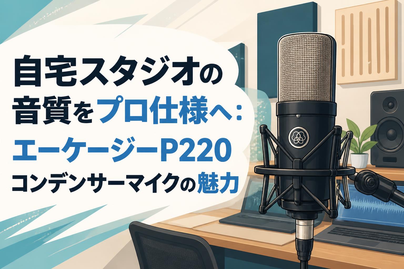 ❤プロのスタジオ収録をご自宅で♪❤プロフェッショナルコンデンサーマイクセット 自宅スタジオの音質をプロ仕様へ：エーケージーP220コンデンサーマイク