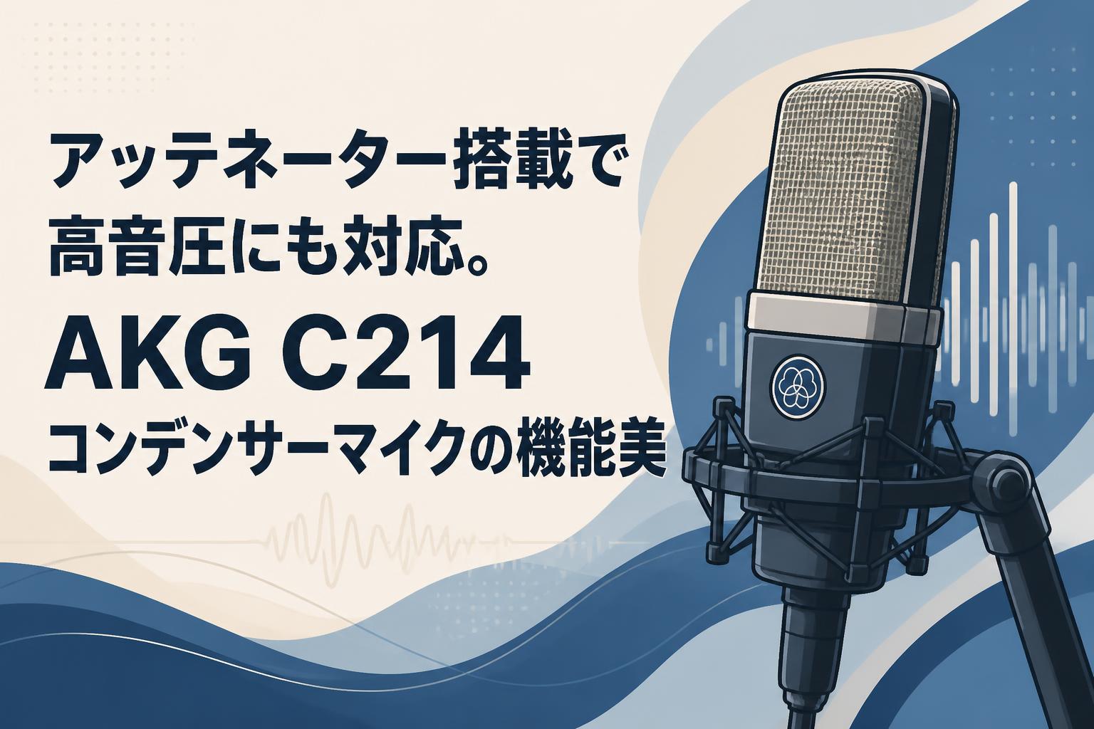 アッテネーター搭載で高音圧にも対応。AKG C214コンデンサーマイクの