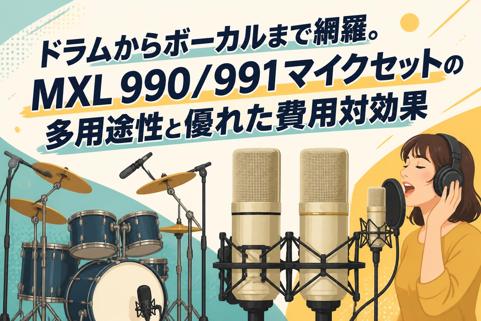 ドラムからボーカルまで網羅。MXL 990/991マイクセットの多用途性と