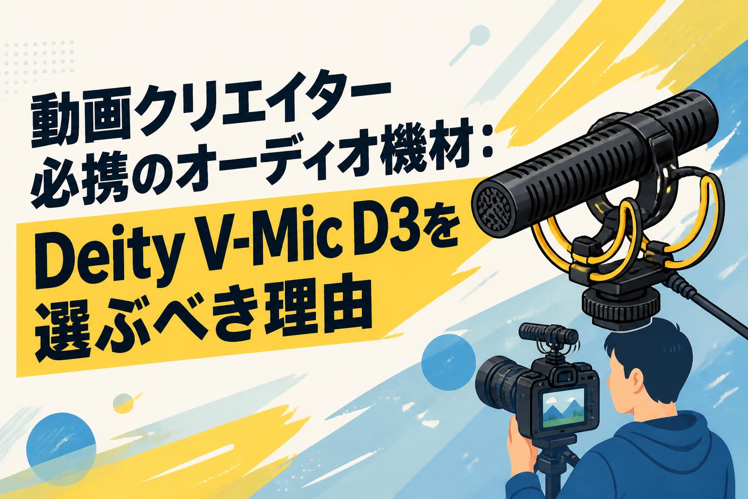 動画クリエイター必携のオーディオ機材：Deity V-Mic D3を選ぶべき理由