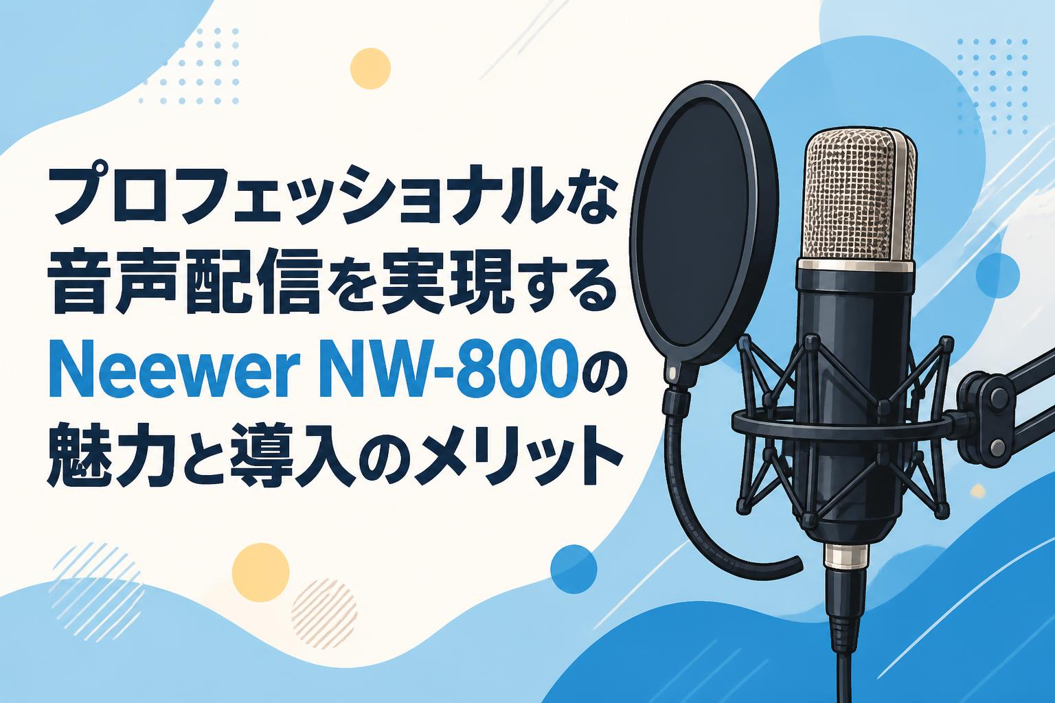 プロフェッショナルな音声配信を実現するNeewer NW-800の魅力と導入の