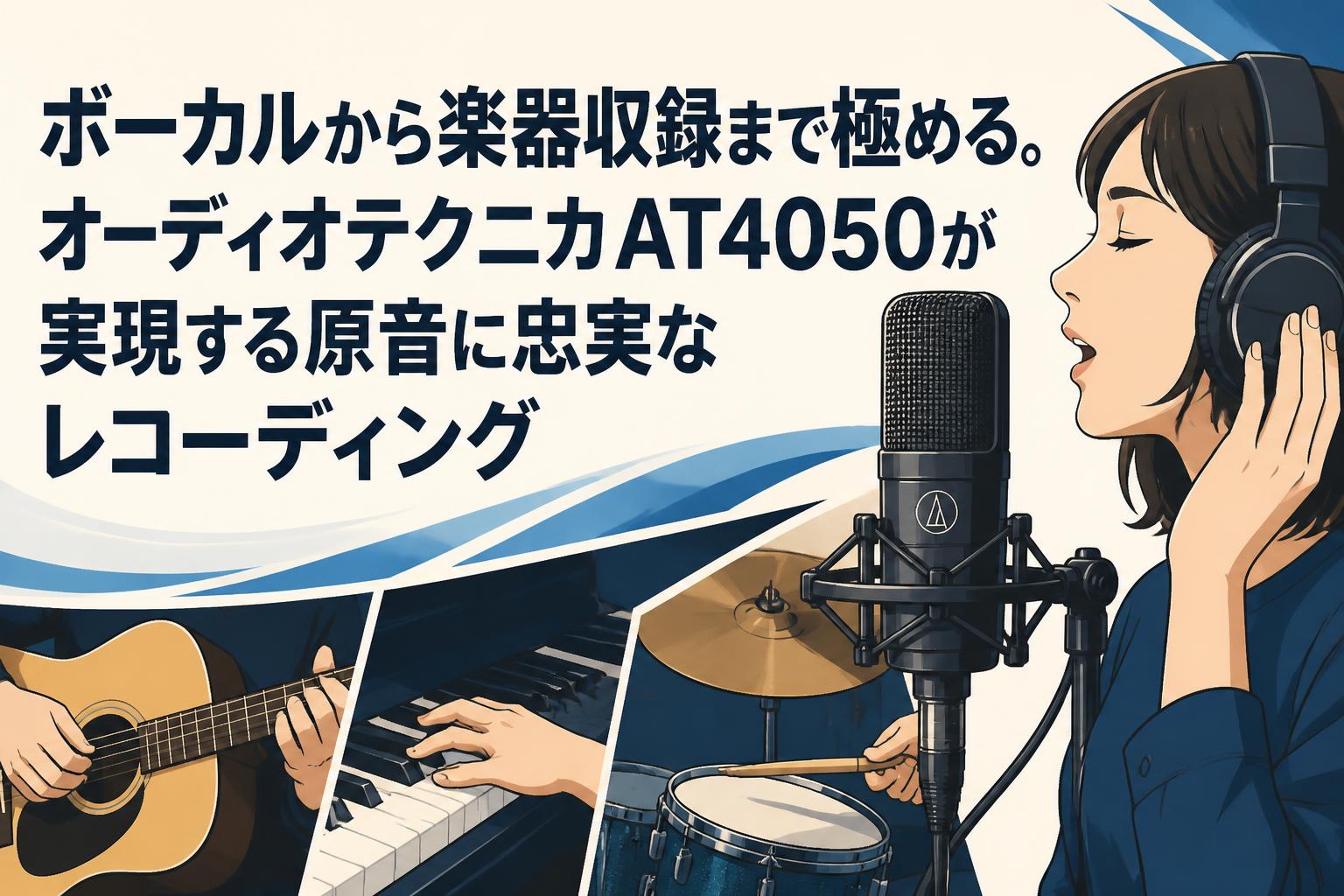 ボーカルから楽器収録まで極める。オーディオテクニカAT4050が実現する