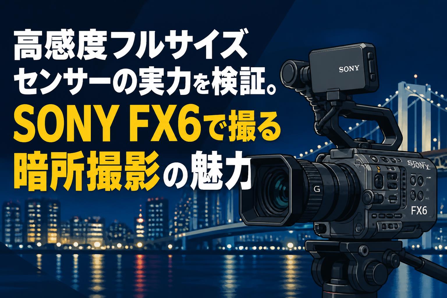 高感度フルサイズセンサーの実力を検証。SONY FX6で撮る暗所撮影の魅力