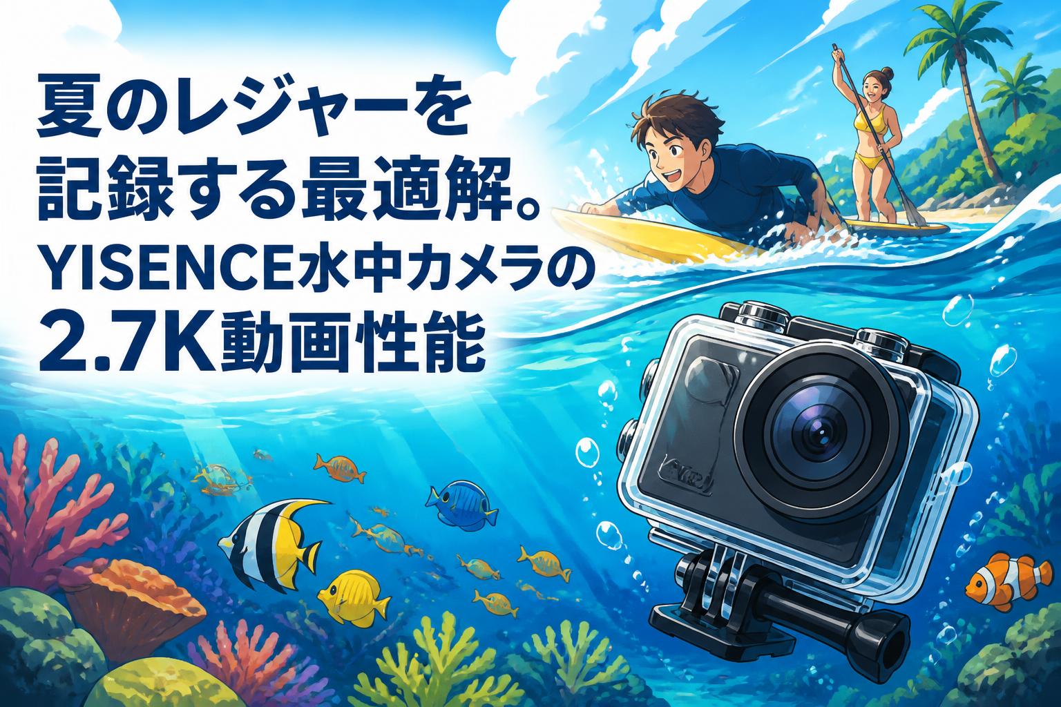 動作確認済み デジタルカメラ 2点セット 夏のレジャーを記録する最適解。YISENCE水中カメラの2.7K動画性能