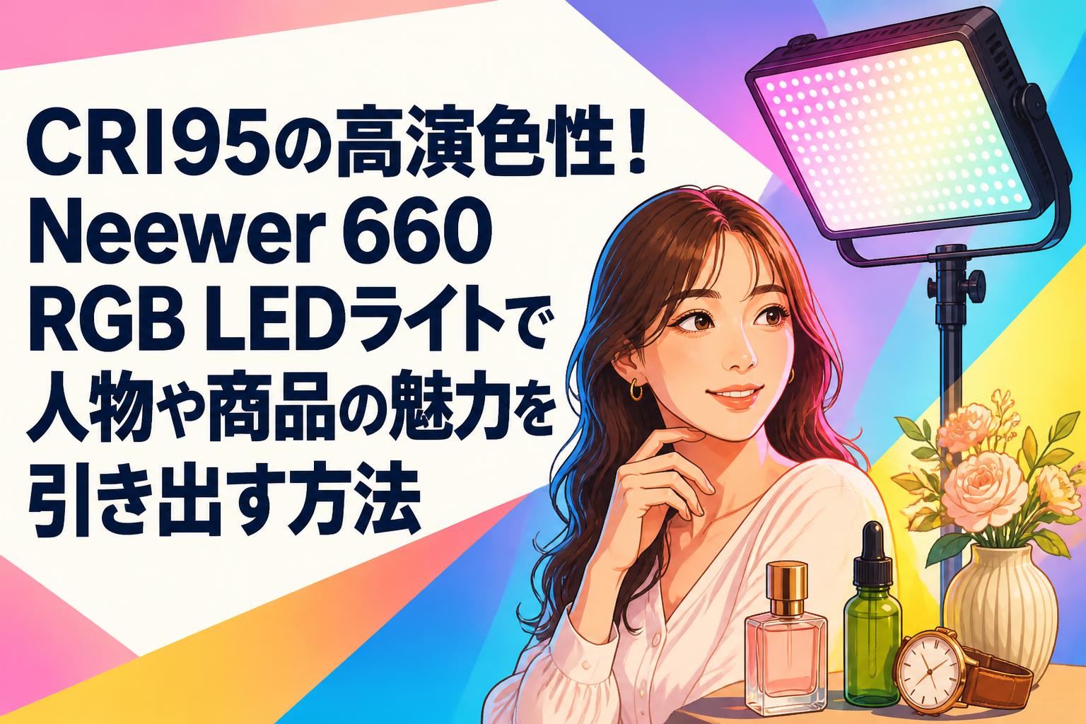 CRI95の高演色性！Neewer 660 RGB LEDライトで人物や商品の魅力を