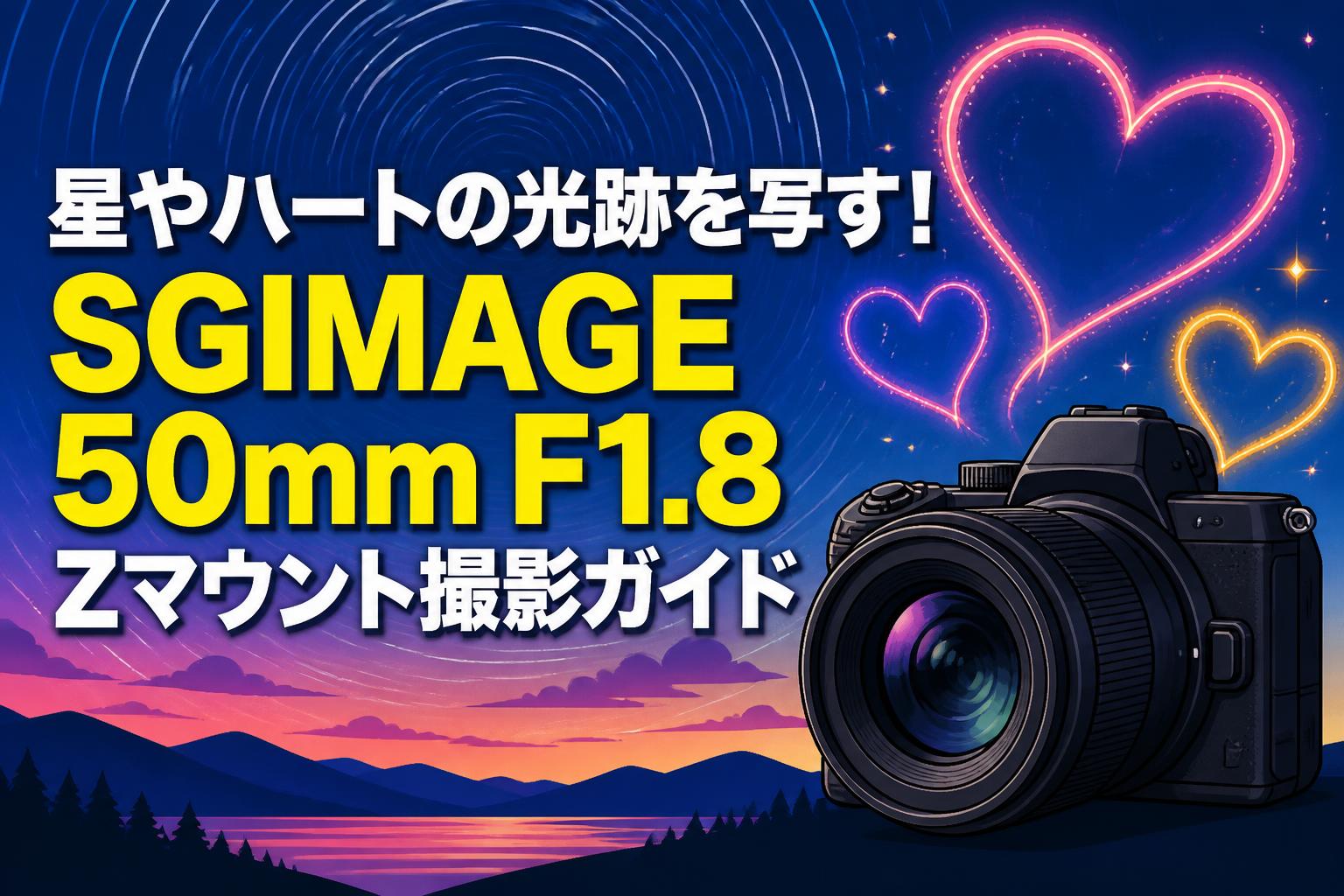 星やハートの光跡を写す！SGIMAGE 50mm F1.8 Zマウント撮影ガイド
