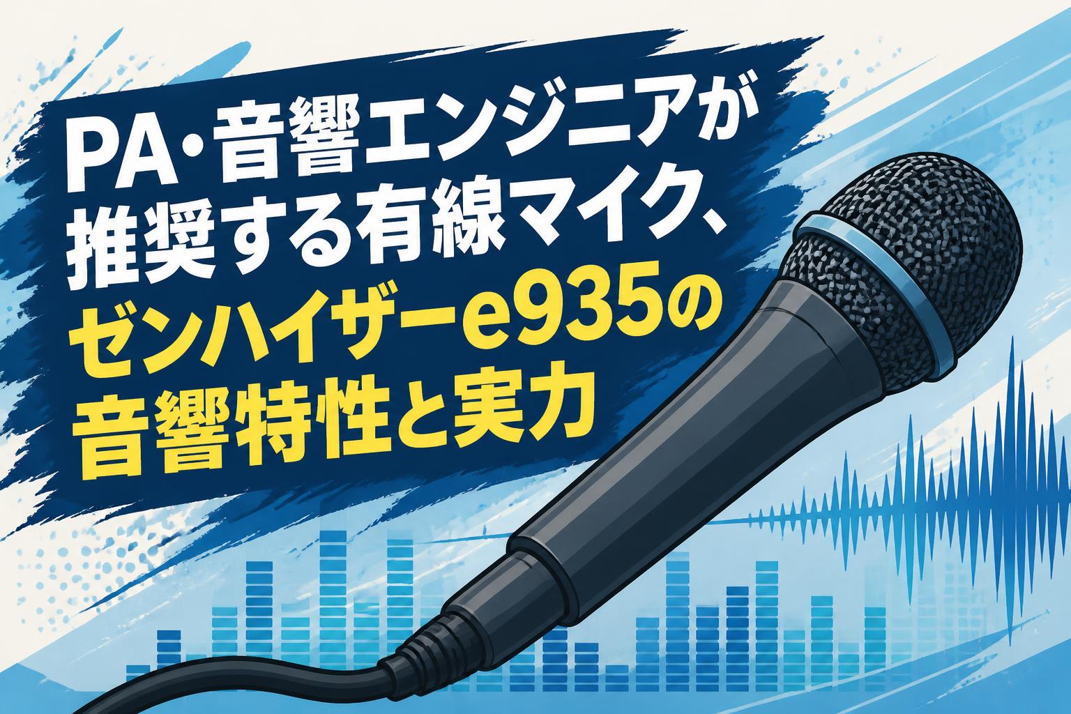 PA・音響エンジニアが推奨する有線マイク、ゼンハイザーe935の音響特性
