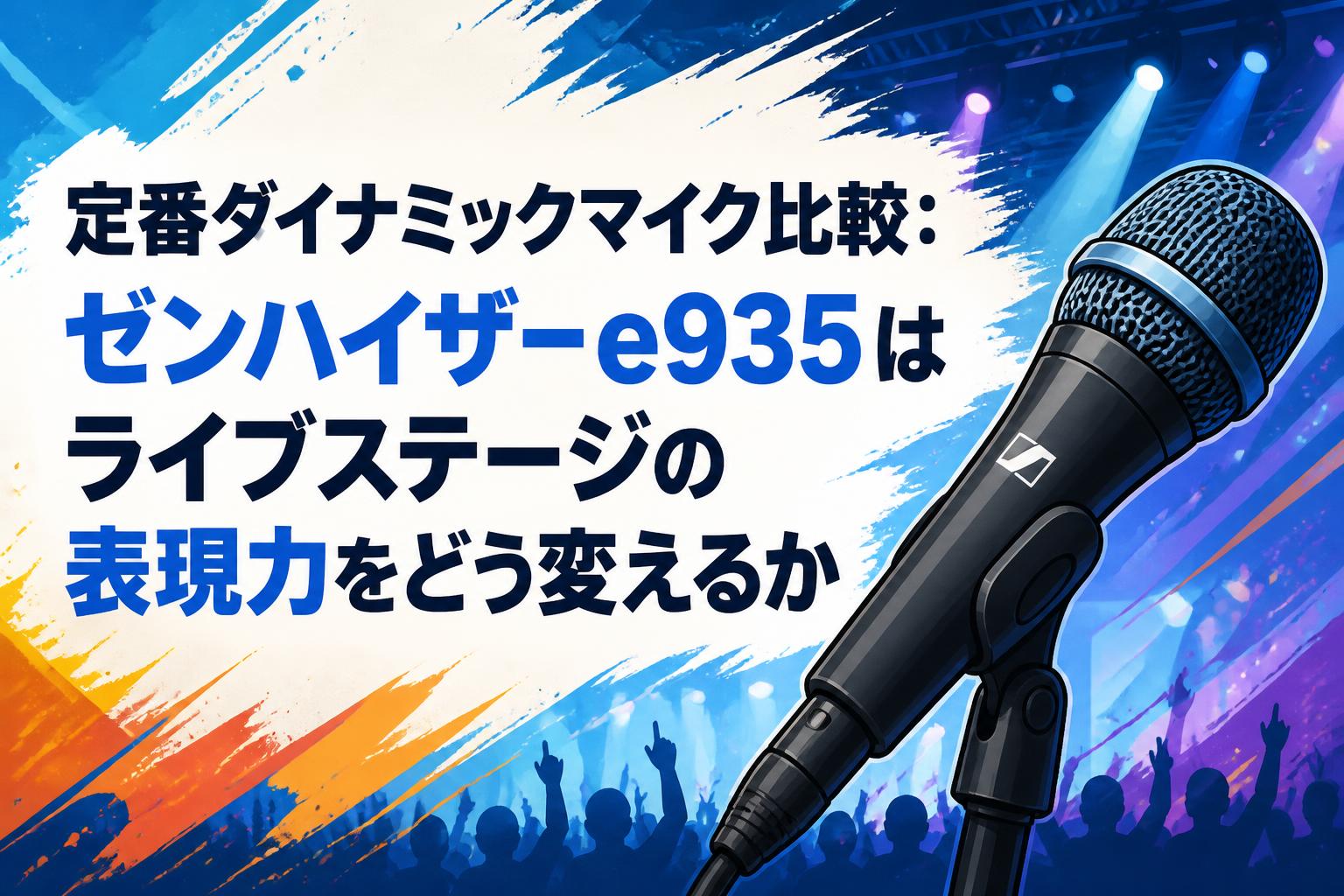定番ダイナミックマイク比較：ゼンハイザーe935はライブステージの表現