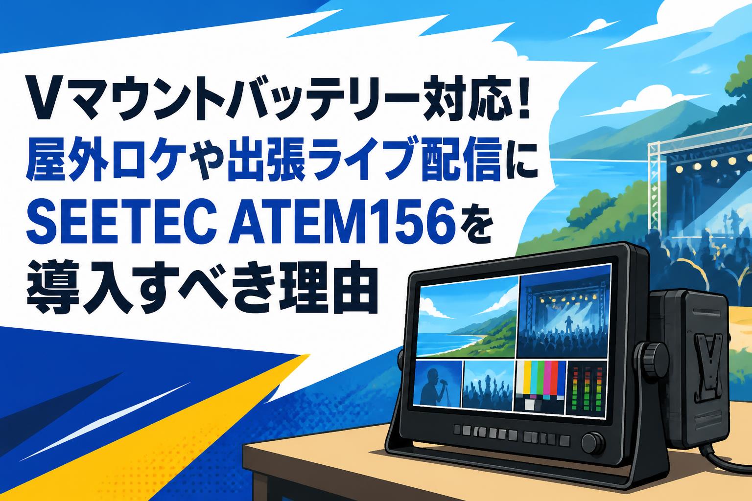 SEETEC ATEM156 モニター＋Vマウントバッテリー Vマウントバッテリー対応！屋外ロケや出張ライブ配信にSEETEC ATEM156