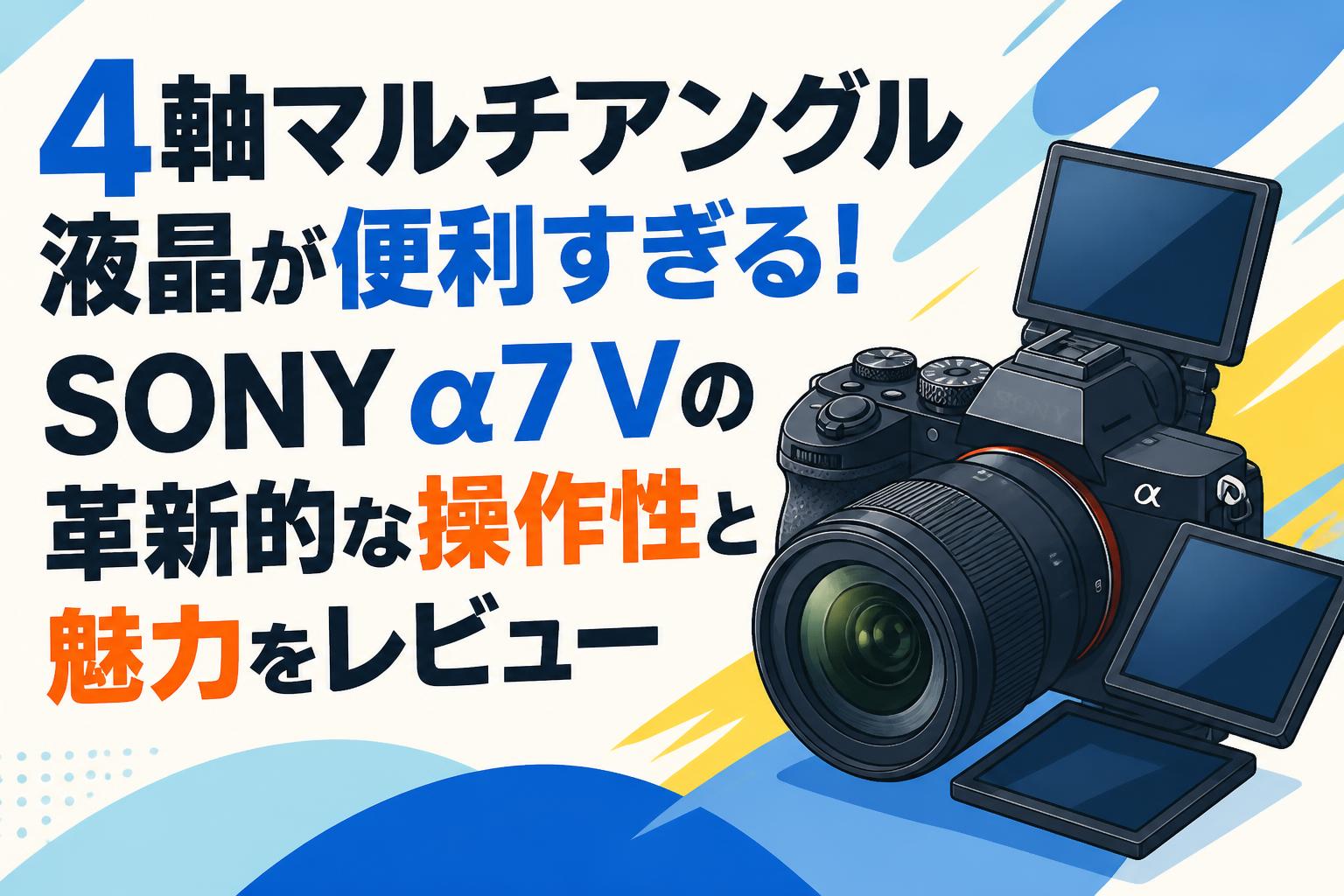 4軸マルチアングル液晶が便利すぎる！SONY α7 Vの革新的な操作性と魅力
