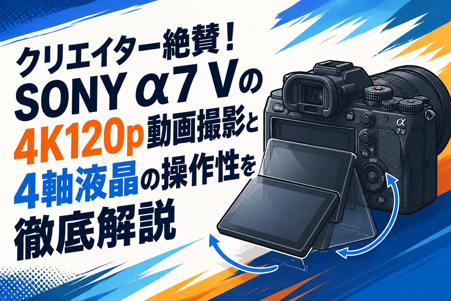 クリエイター絶賛！SONY α7 Vの4K120p動画撮影と4軸液晶の操作性を徹底