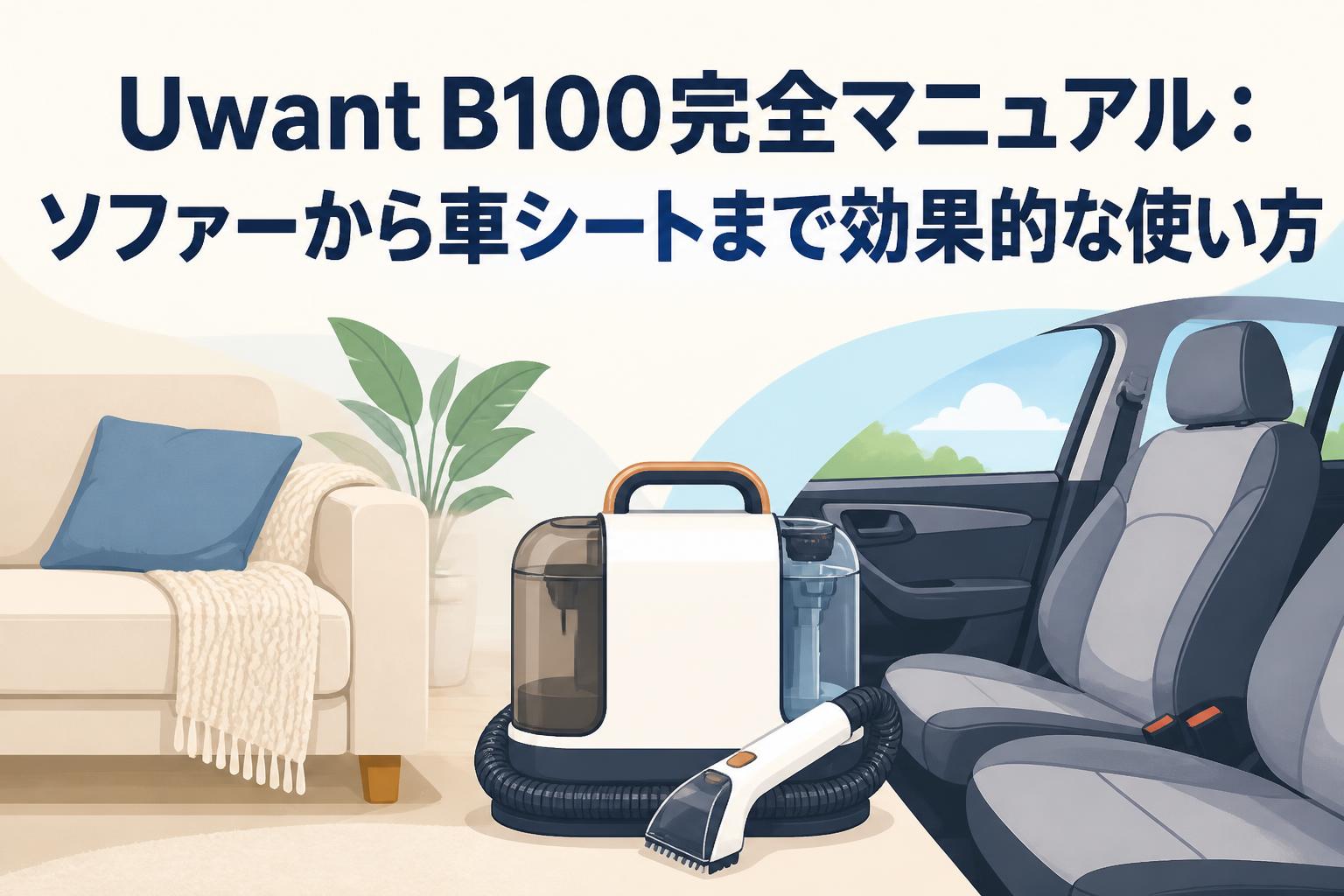 ソファーなど布製品を洗いませんか？ UWANT B100-S リンサークリーナー Uwant B100完全マニュアル：ソファーから車シートまで効果的な使い方