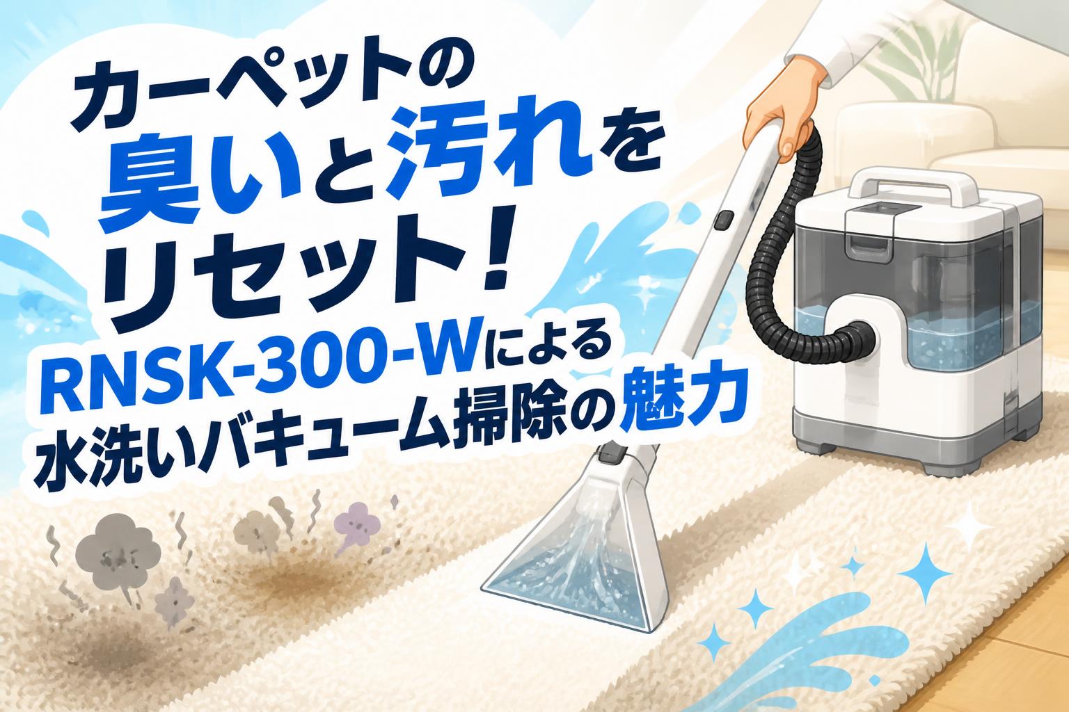 カーペットの臭いと汚れをリセット！RNSK-300-Wによる水洗いバキューム