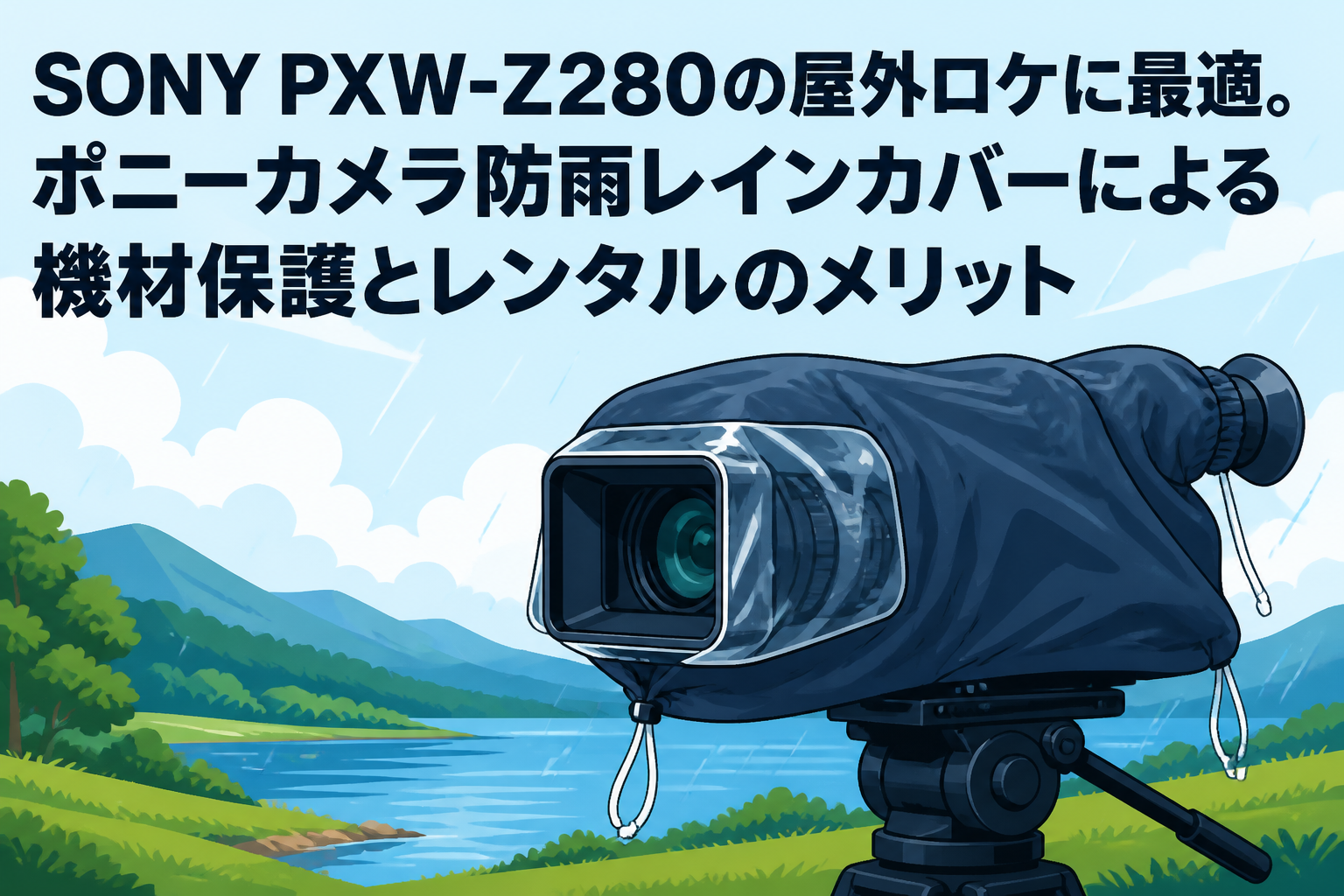 SONY PXW-Z280の屋外ロケに最適。ポニーカメラ防雨レインカバーによる