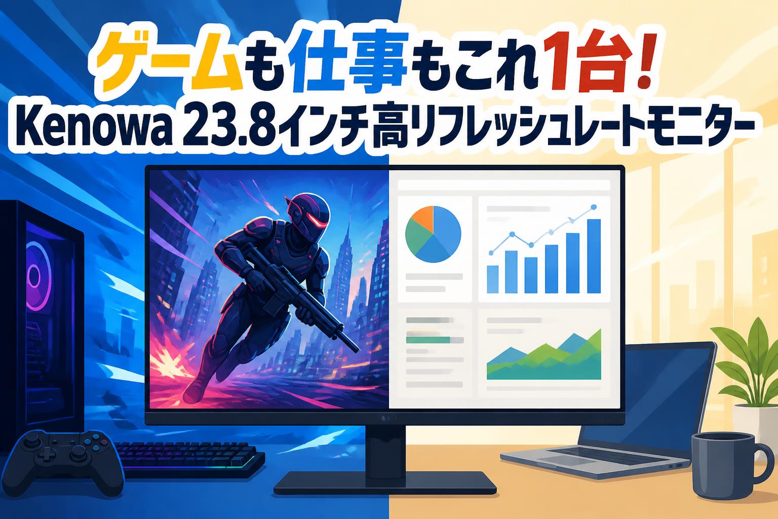 ゲームも仕事もこれ1台！Kenowa 23.8インチ高リフレッシュレート