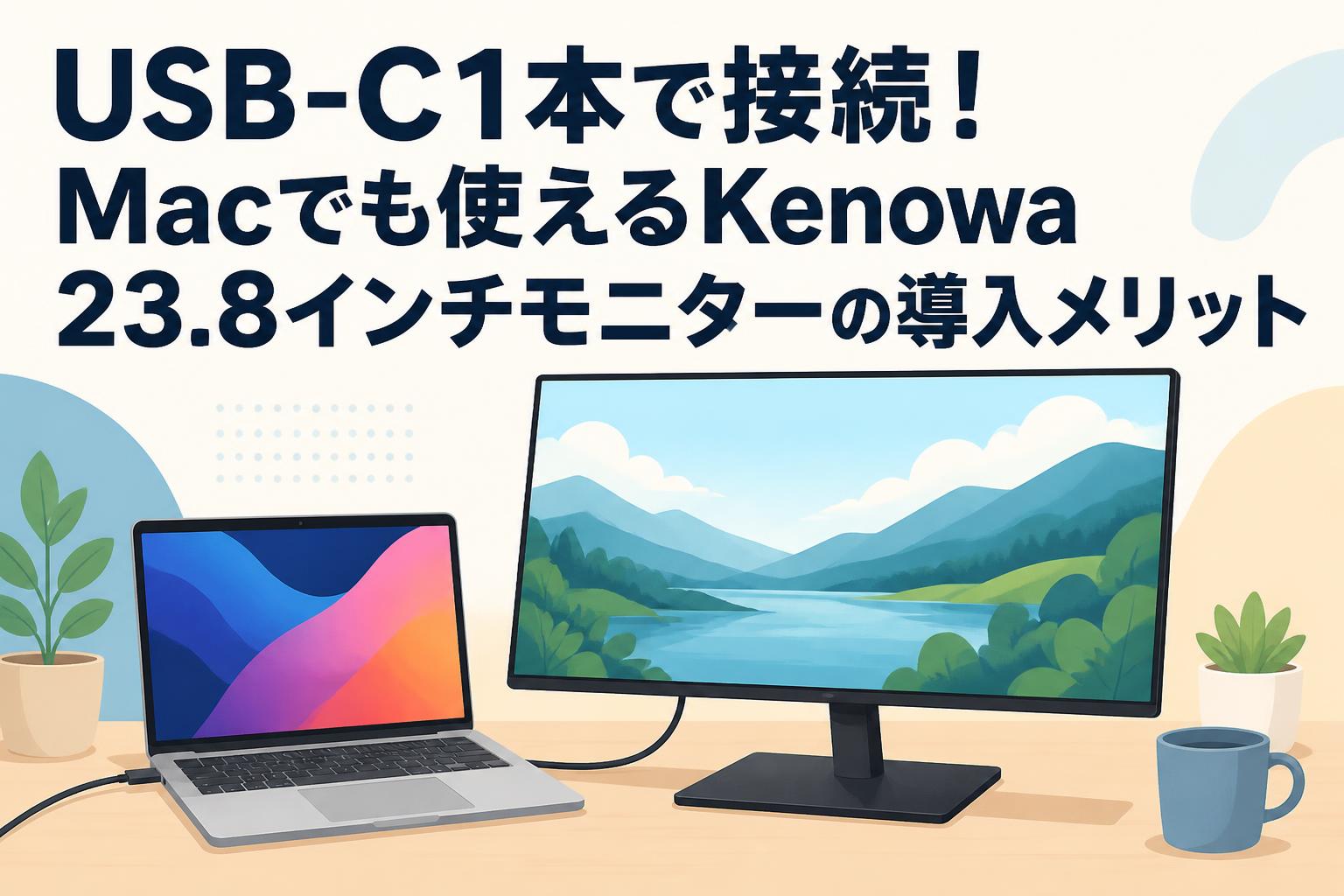 USB-C1本で接続！Macでも使えるKenowa 23.8インチモニターの導入 