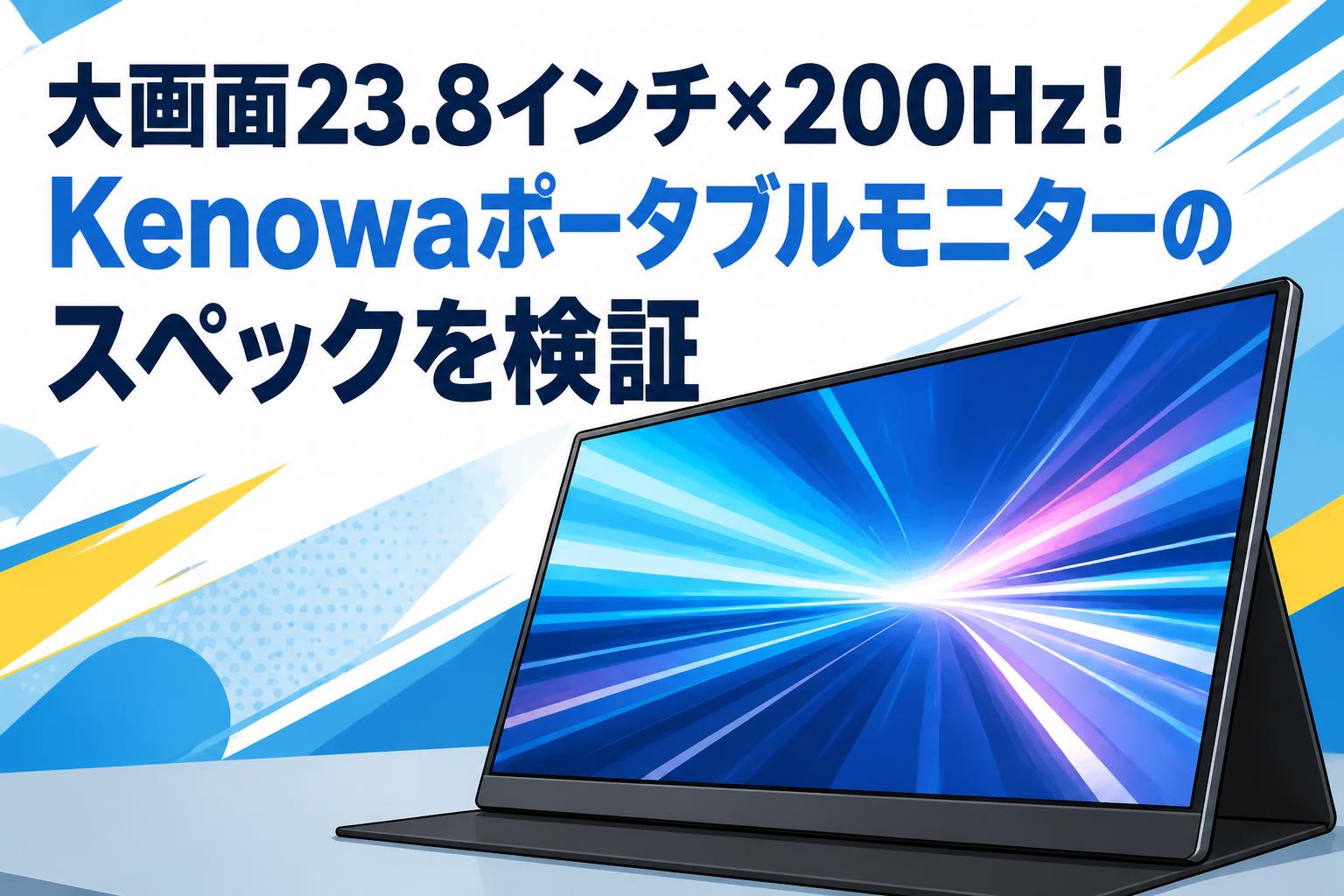 大画面23.8インチ×200Hz！Kenowaポータブルモニターのスペックを検証