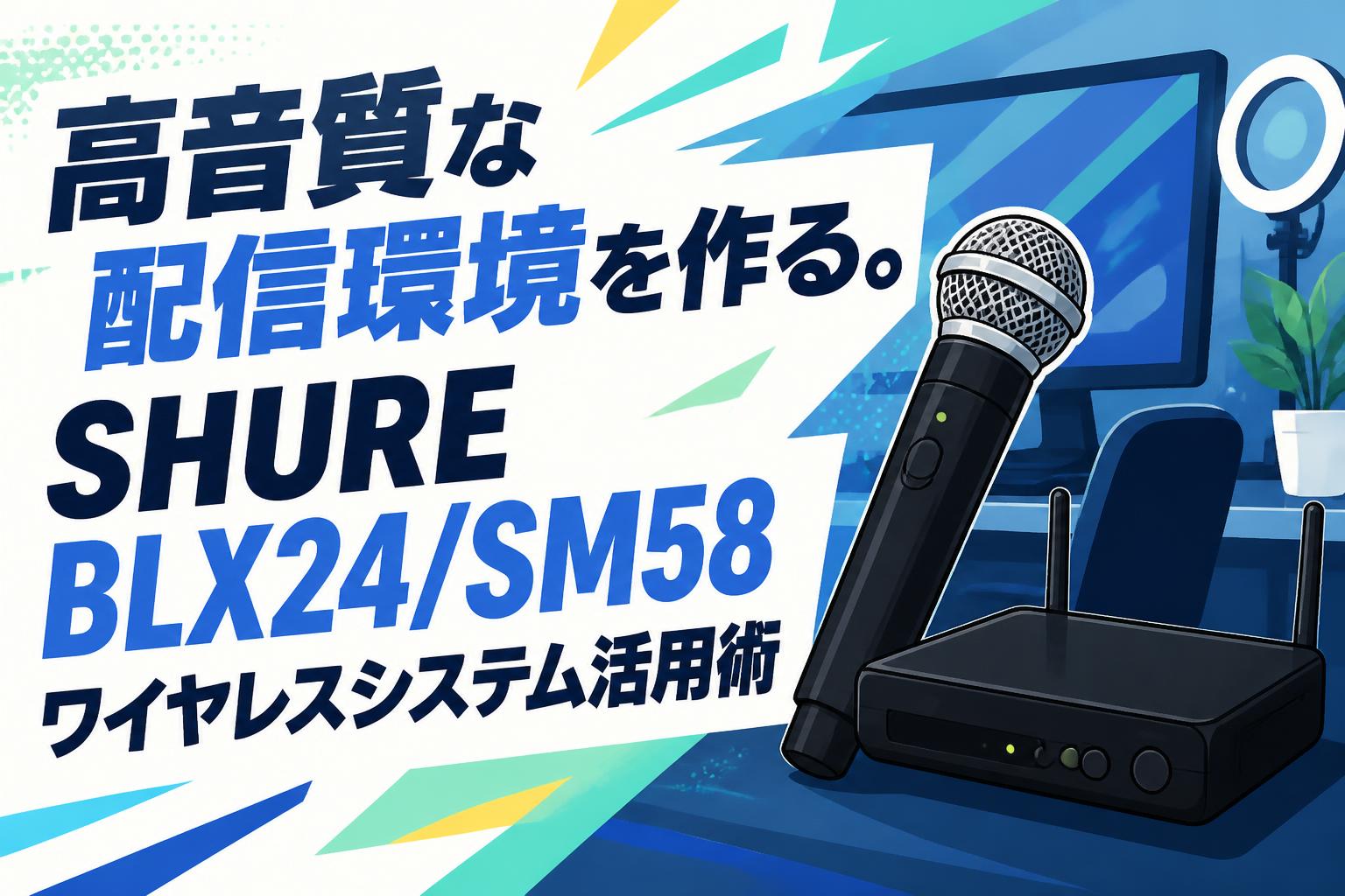 高音質な配信環境を作る。SHURE BLX24/SM58ワイヤレスシステム活用術