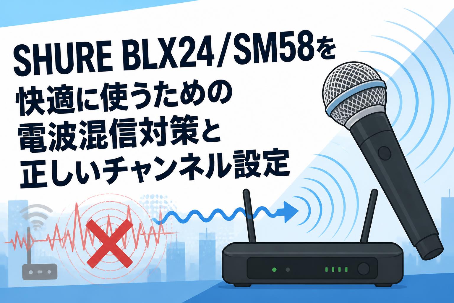 SHURE BLX24/SM58を快適に使うための電波混信対策と正しいチャンネル