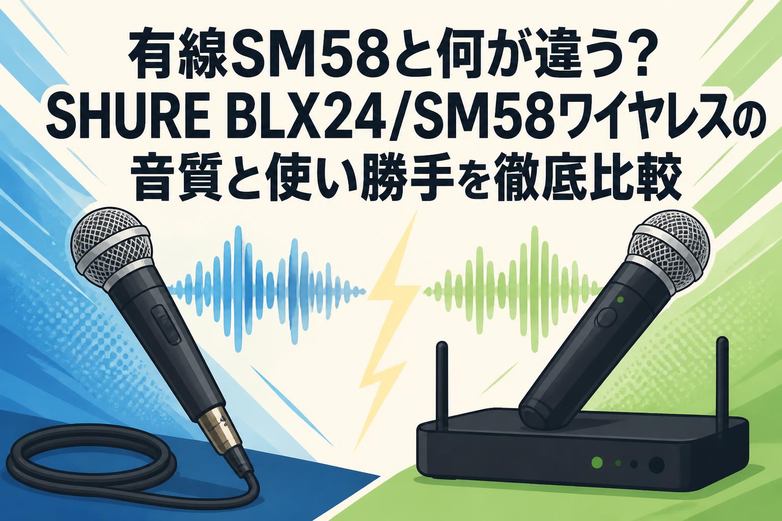 有線SM58と何が違う？SHURE BLX24/SM58ワイヤレスの音質と使い勝手を