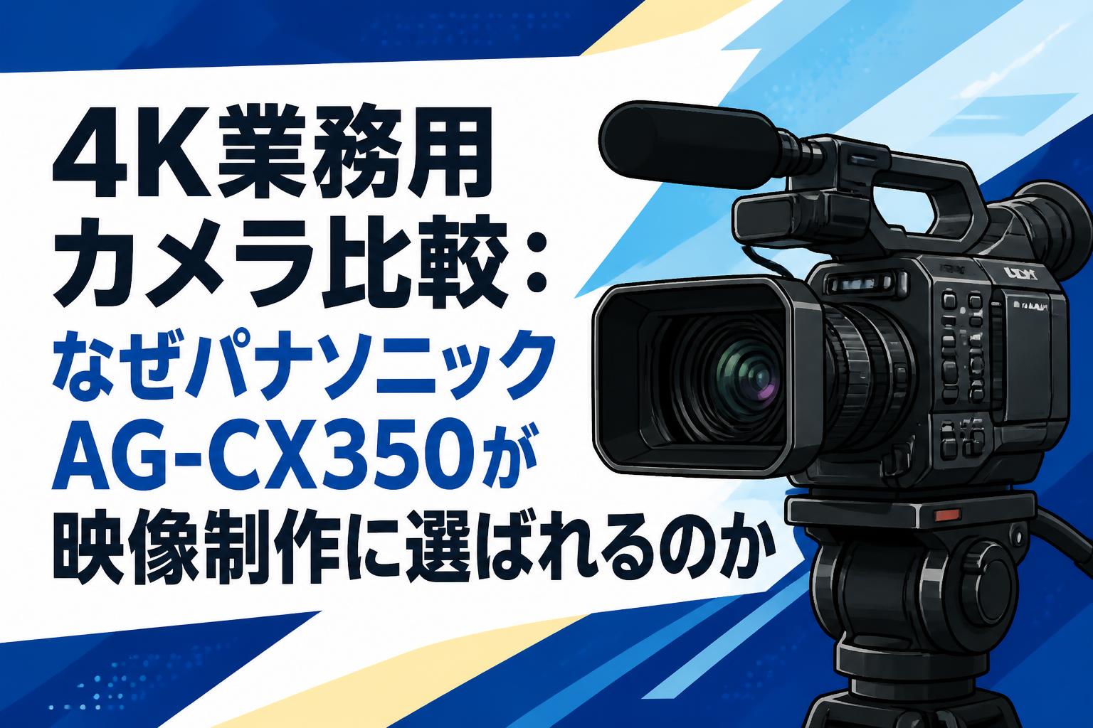 4K業務用カメラ比較：なぜパナソニックAG-CX350が映像制作に選ばれる
