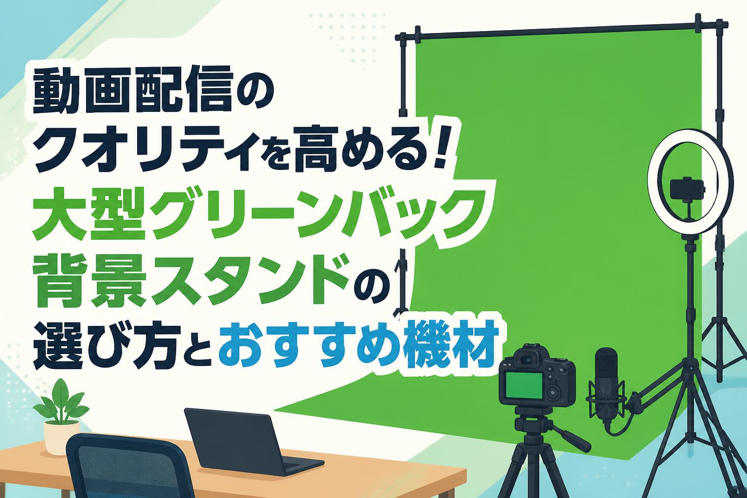 動画配信のクオリティを高める！大型グリーンバック背景スタンドの