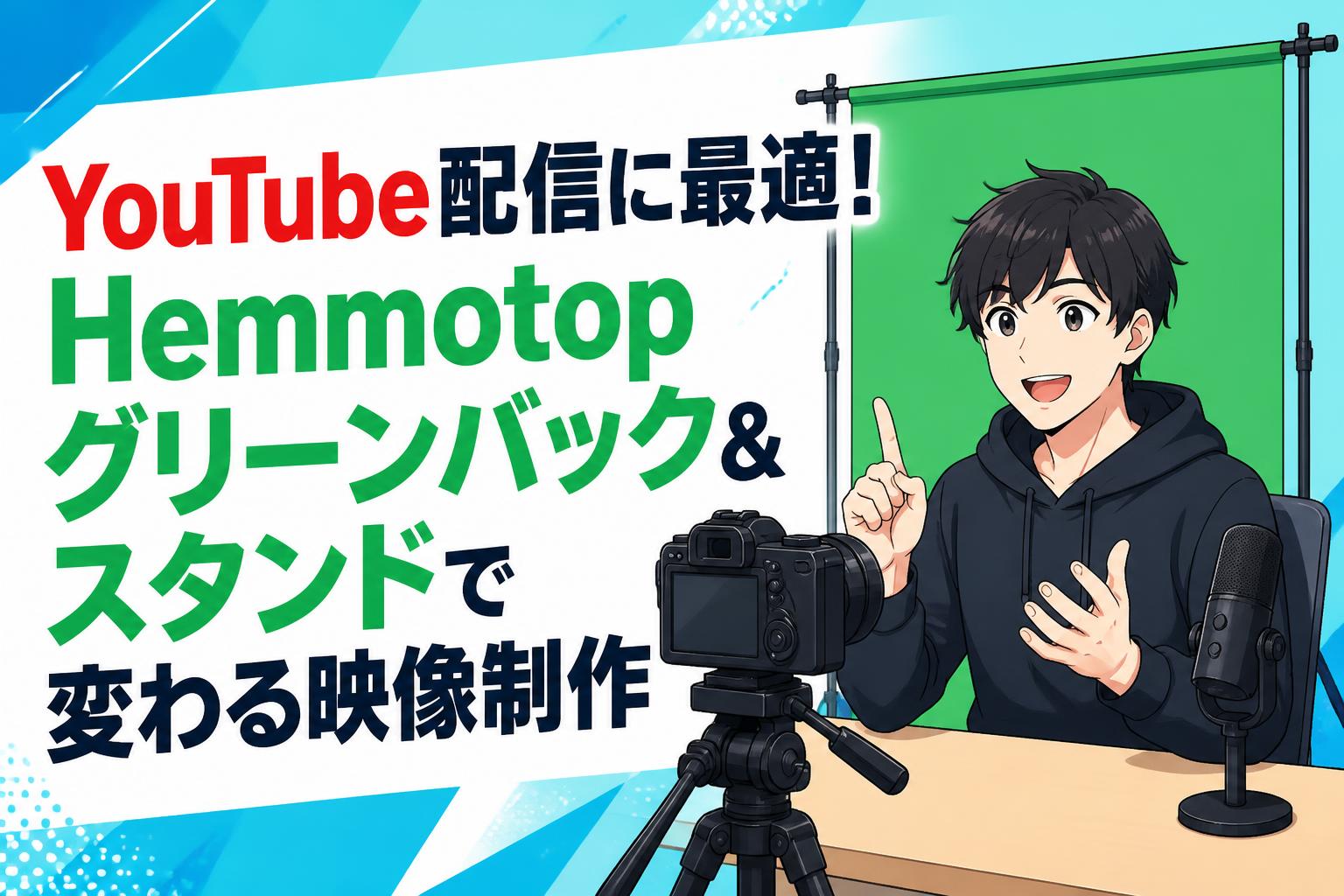 YouTube配信に最適！Hemmotopグリーンバック＆スタンドで変わる映像