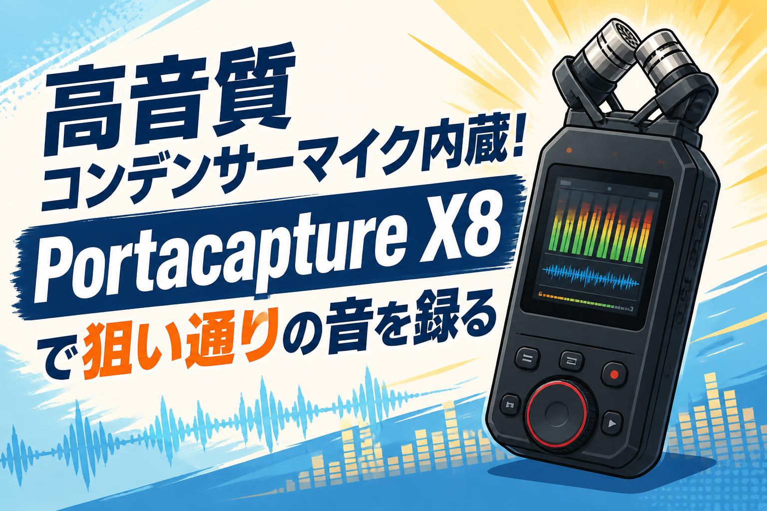 高音質コンデンサーマイク内蔵！Portacapture X8で狙い通りの音を録る