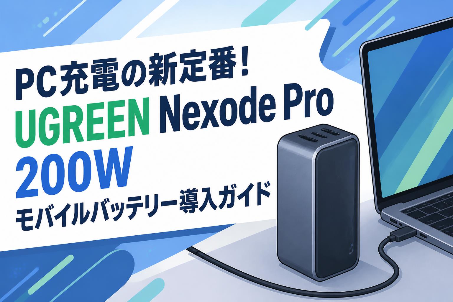 PC充電の新定番！UGREEN Nexode Pro 200W モバイルバッテリー導入