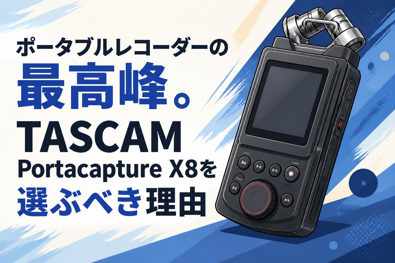 ポータブルプレーヤー rera-kamui ポータブルレコーダーの最高峰。TASCAM Portacapture X8を選ぶべき理由