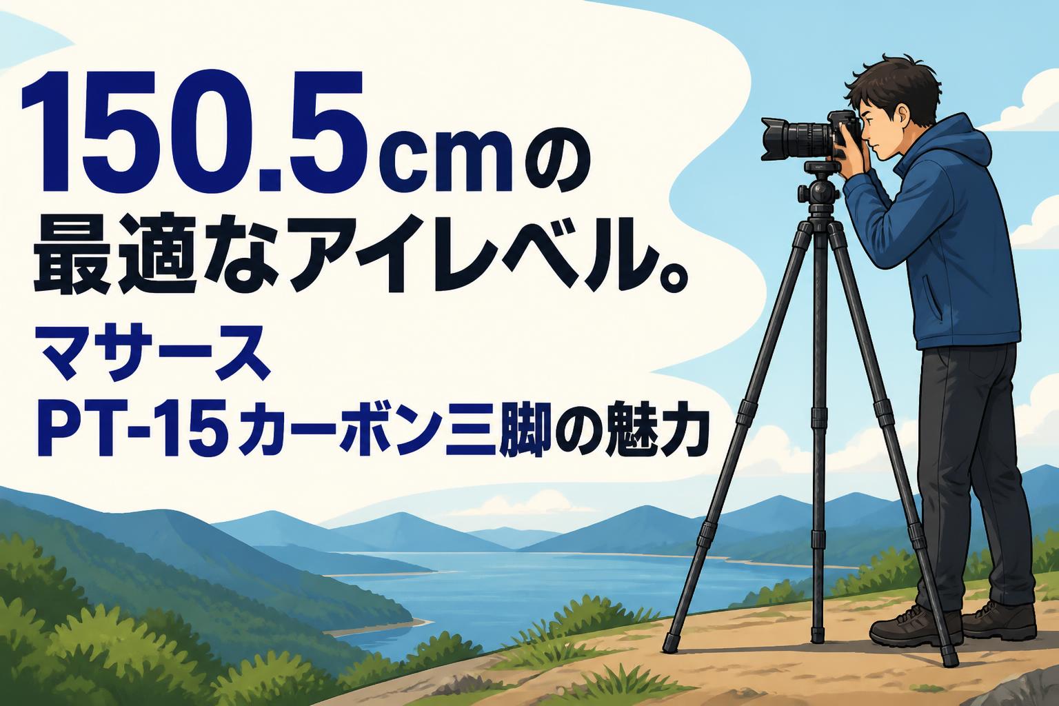 150.5cmの最適なアイレベル。マサース PT-15カーボン三脚の魅力