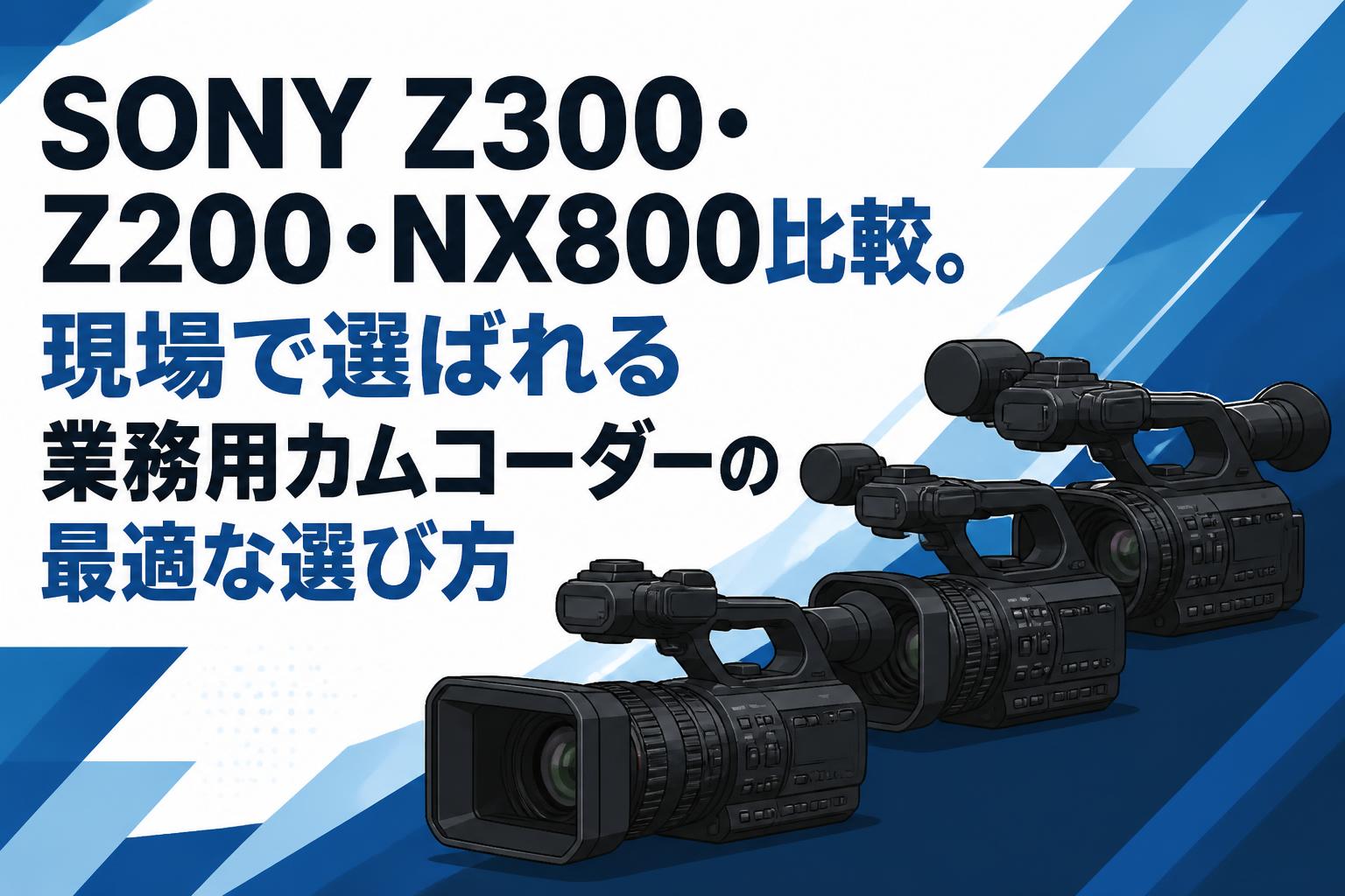 SONY Z300・Z200・NX800比較。現場で選ばれる業務用カムコーダーの最適