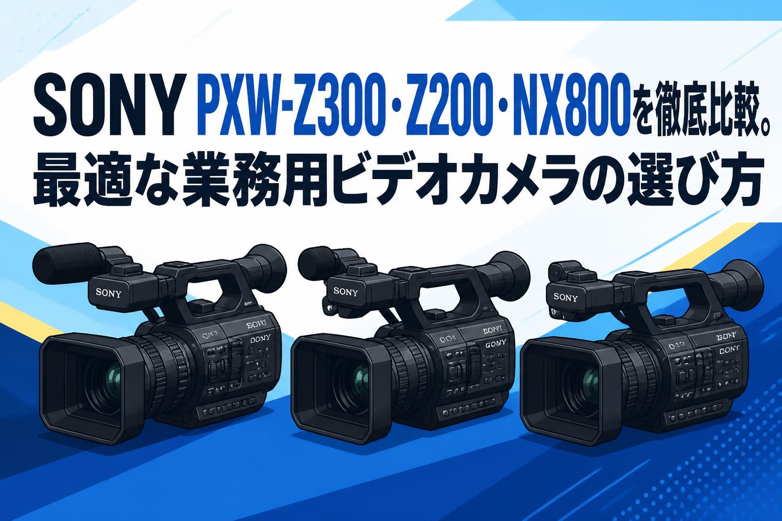 ビデオカメラセット(カメラ本体含む) SONY PXW-Z300・Z200・NX800を徹底比較。最適な業務用ビデオカメラの